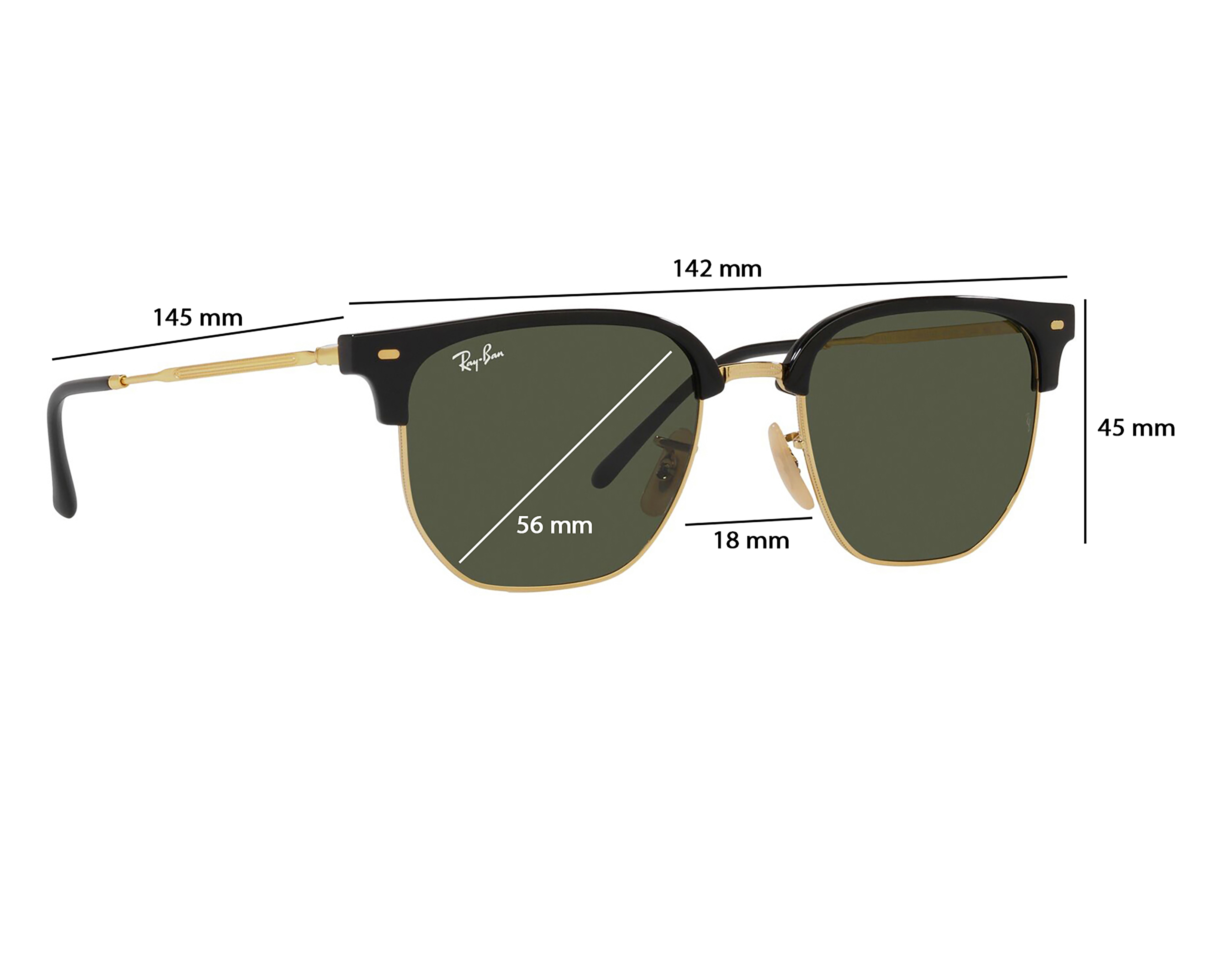 Foto 8 pulgar | Foto 7 | Lentes de Sol Unisex Ray-Ban Hexagonal Negro