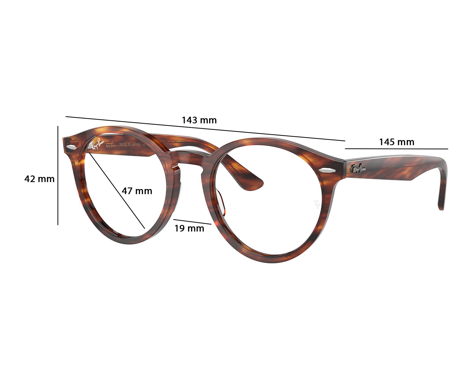 Foto 7 pulgar | Foto 6 | Armazón Oftálmico Unisex Ray-Ban Redondo Carey