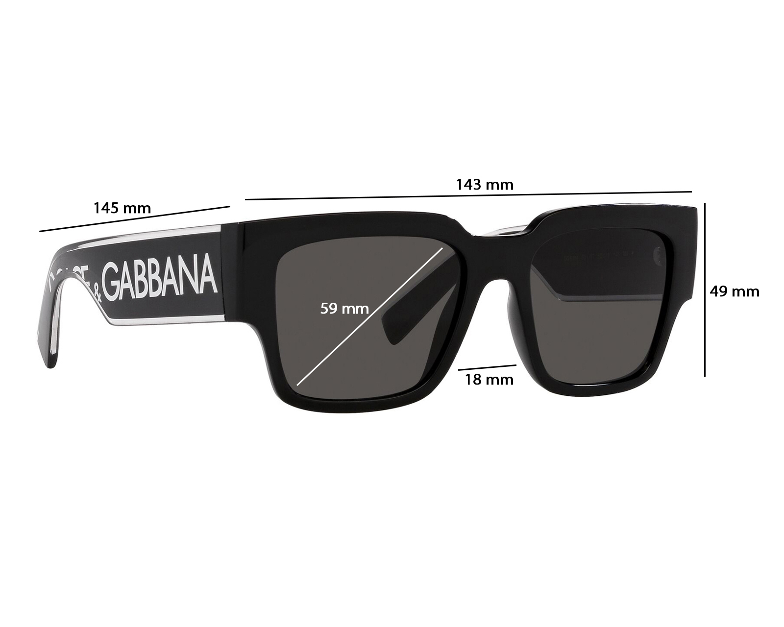 Foto 8 pulgar | Foto 7 | Lentes de Sol Unisex Dolce & Gabbana Rectangulares Negros