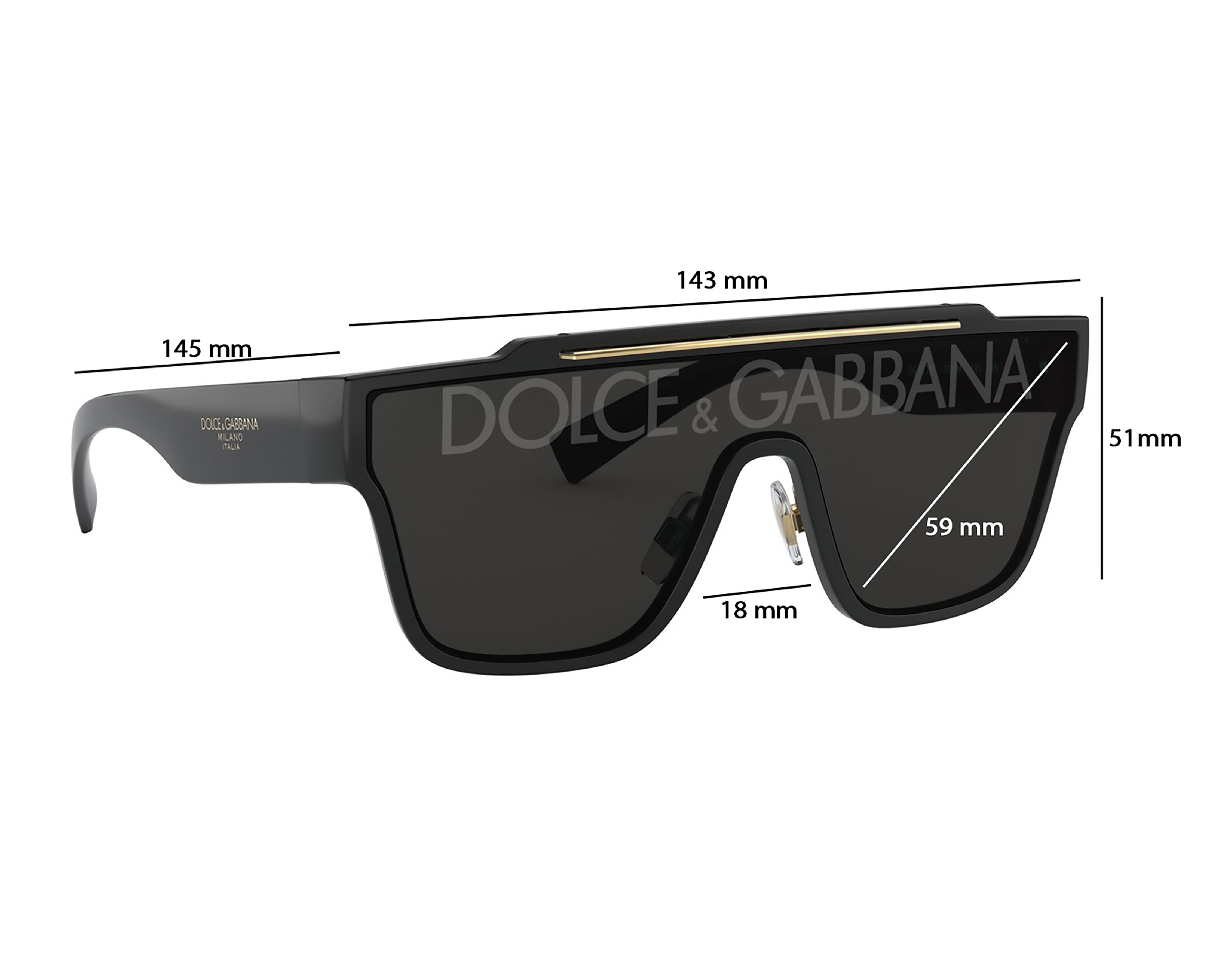 Foto 8 pulgar | Foto 7 | Lentes de Sol Unisex Dolce & Gabbana Cuadrados Negros