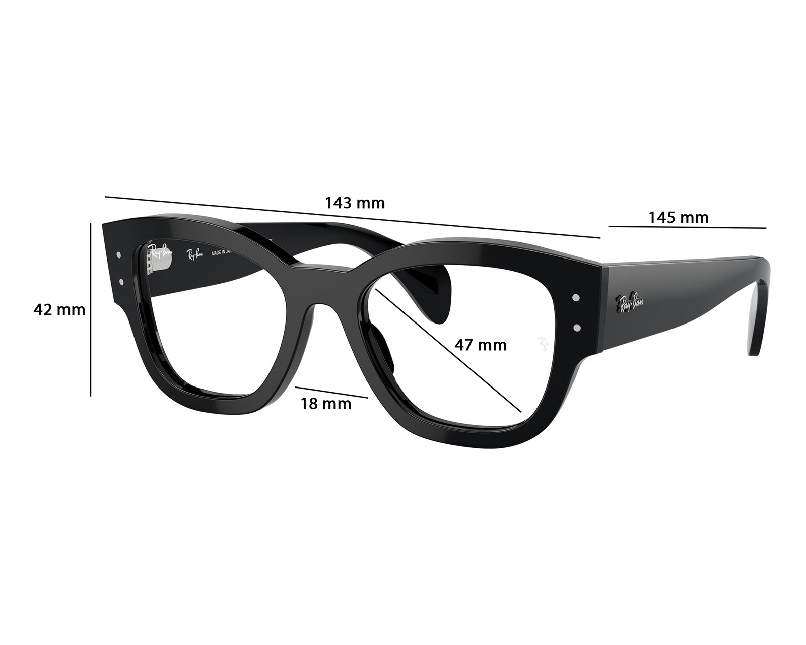 Foto 6 | Foto 6 | Armazón Oftálmico Unisex Ray-Ban Cuadrado Negro