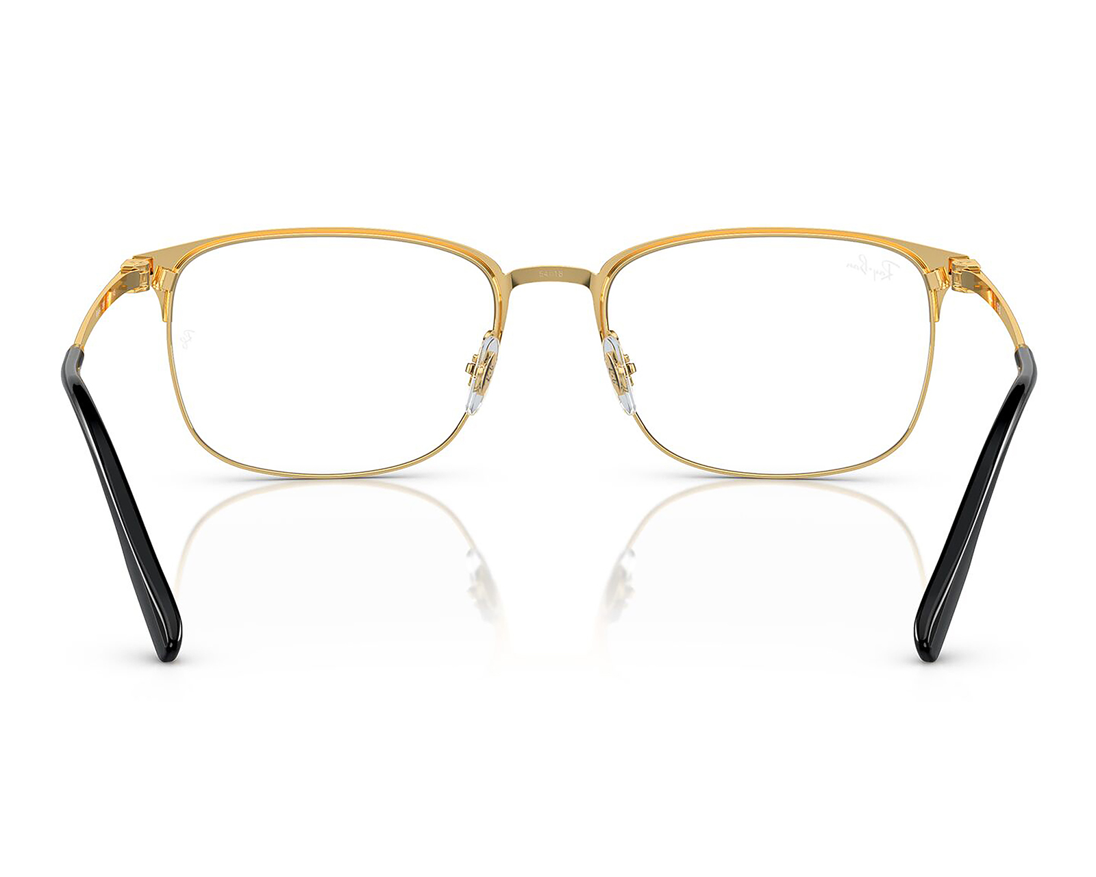 Foto 4 pulgar | Foto 3 | Armazón Oftálmico Unisex Ray-Ban Rectangular Dorado