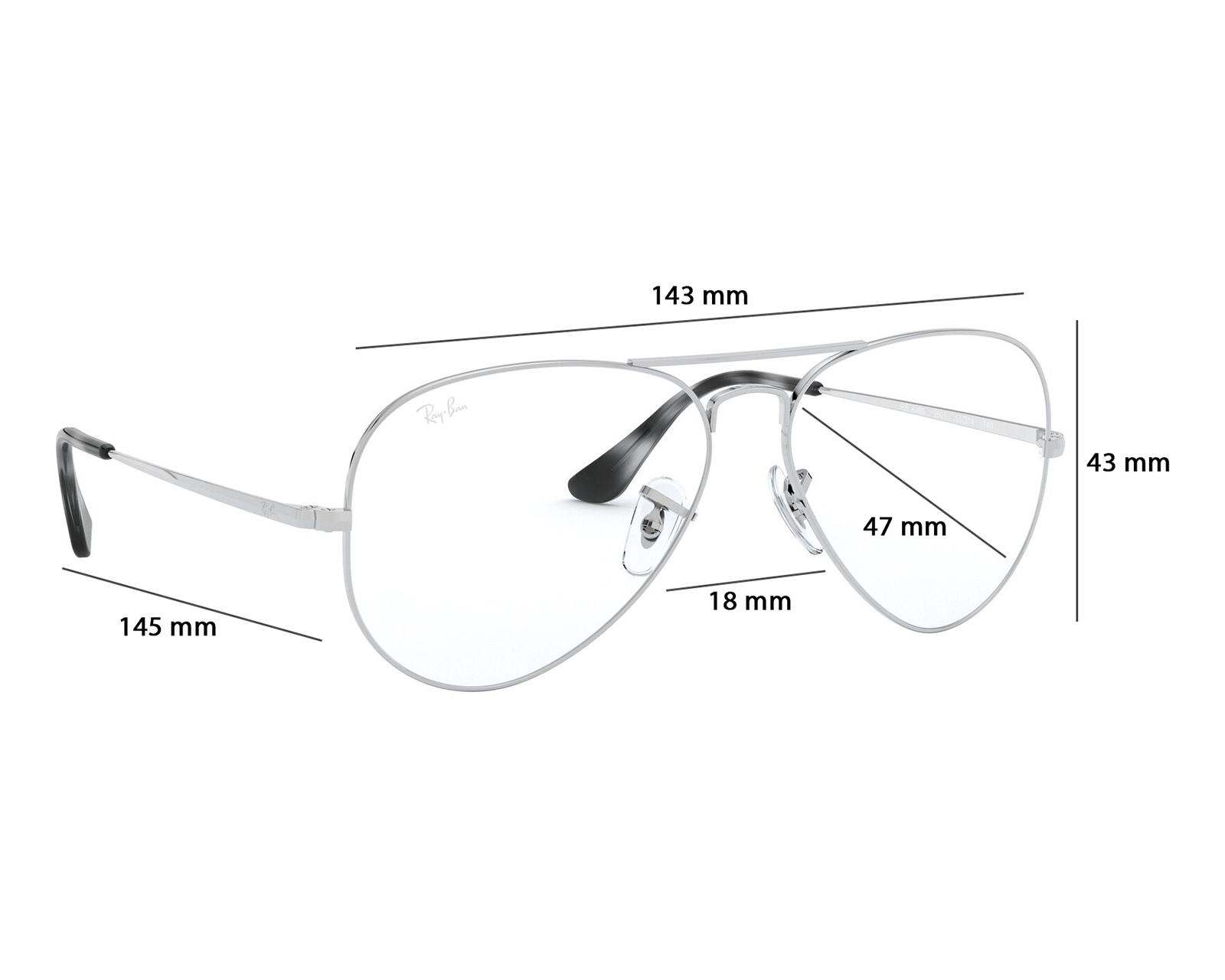Foto 6 | Foto 6 | Armazón Oftálmico Unisex Ray-Ban Aviador Plateado