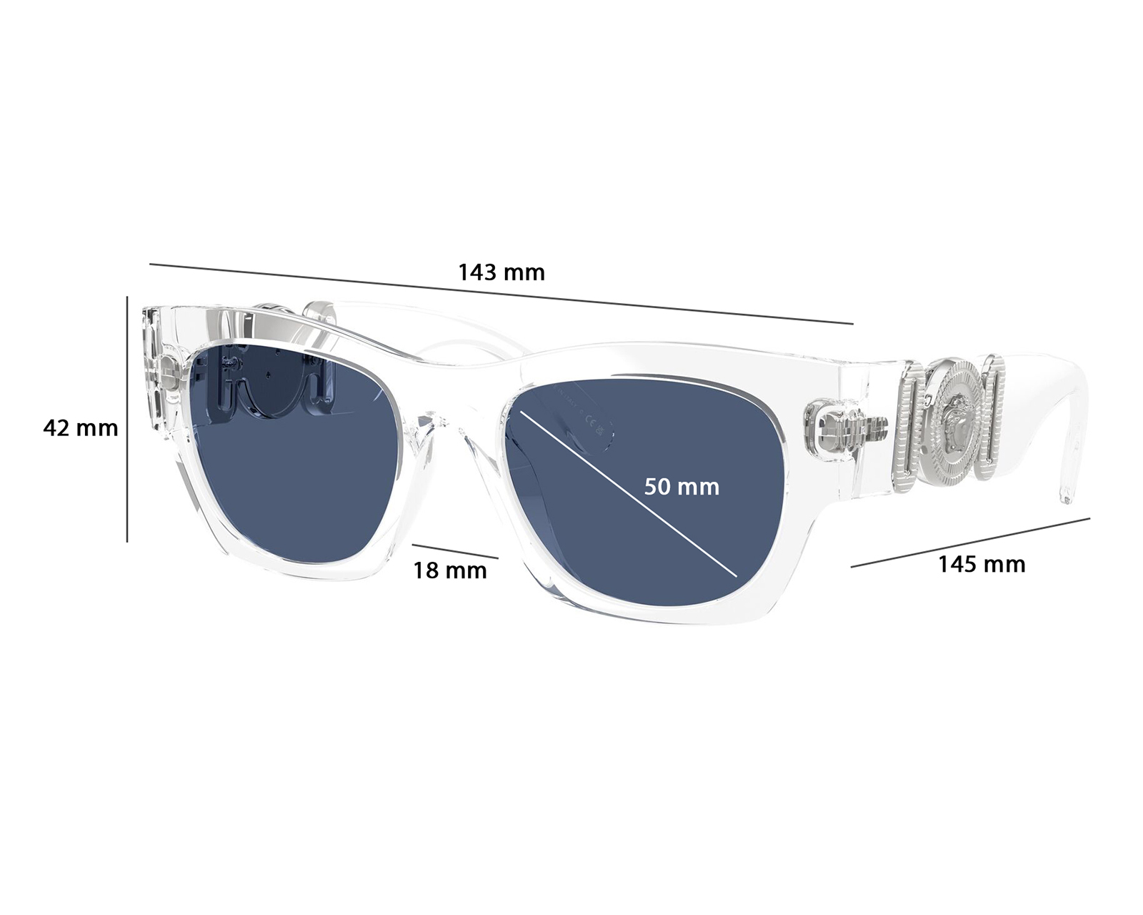 Foto 8 pulgar | Foto 7 | Lentes de Sol para Mujer Versace Rectangulares Transparentes