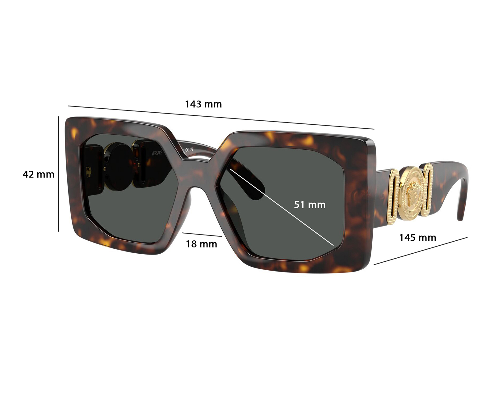 Foto 6 | Foto 6 | Lentes de Sol para Mujer Versace Cuadrados Carey