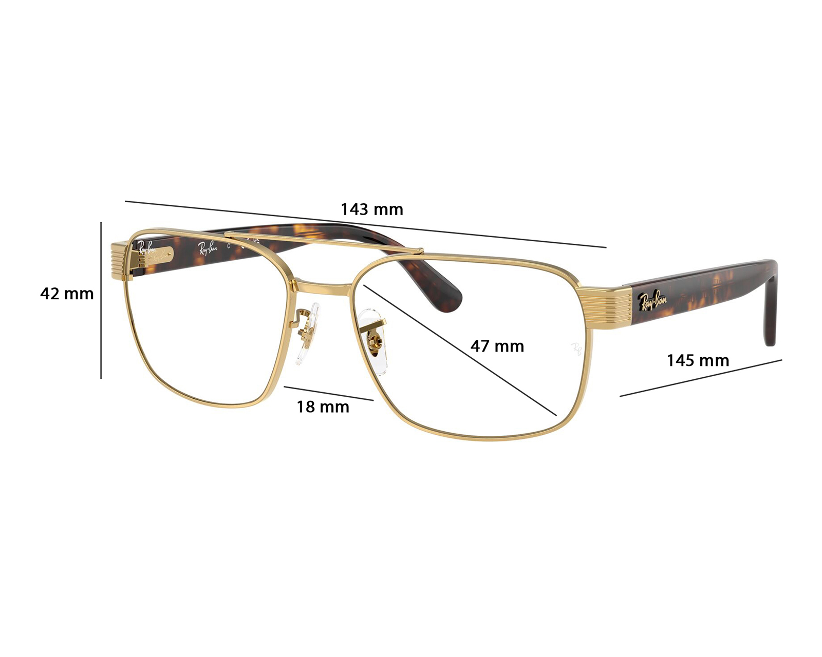 Foto 7 pulgar | Foto 6 | Armazón Oftálmico para Hombre Ray-Ban Cuadrado Dorado