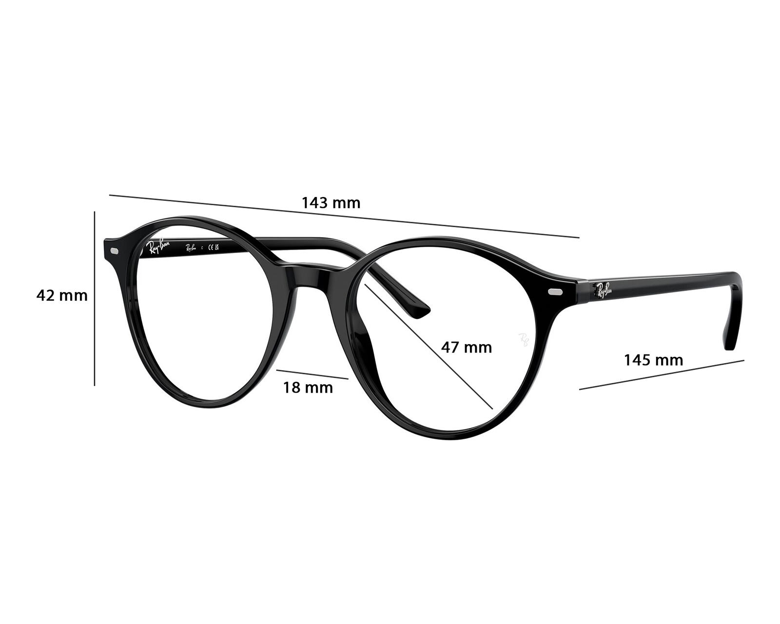 Foto 7 pulgar | Foto 6 | Armazón Oftálmico Unisex Ray Ban-Redondo Negro