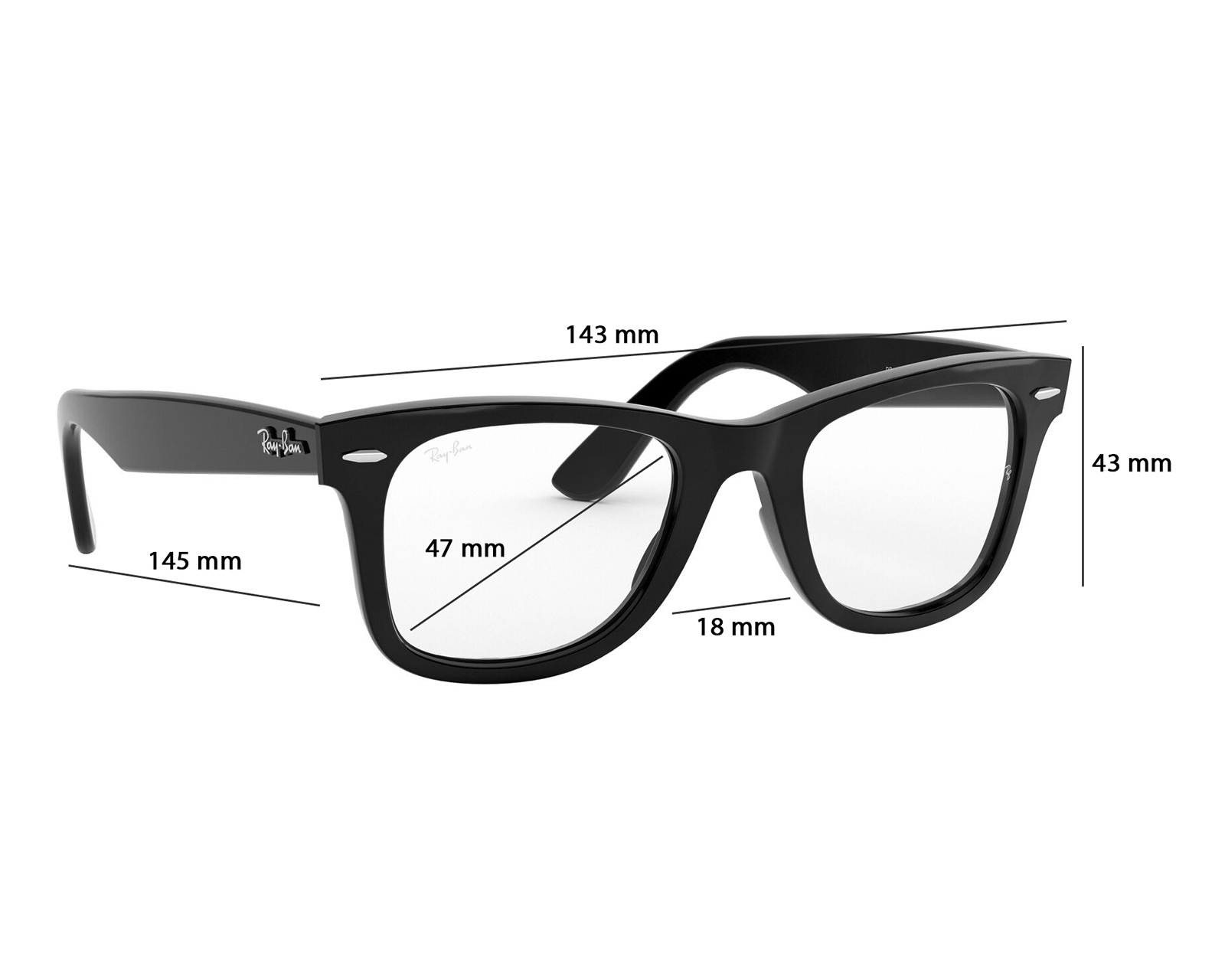 Foto 6 | Foto 6 | Armazón Oftálmico Unisex Ray-Ban Wayfarer Negro