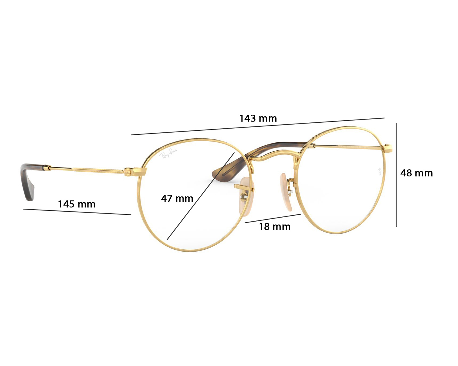Foto 6 | Foto 6 | Armazón Oftálmico Unisex Ray-Ban Redondo Dorado