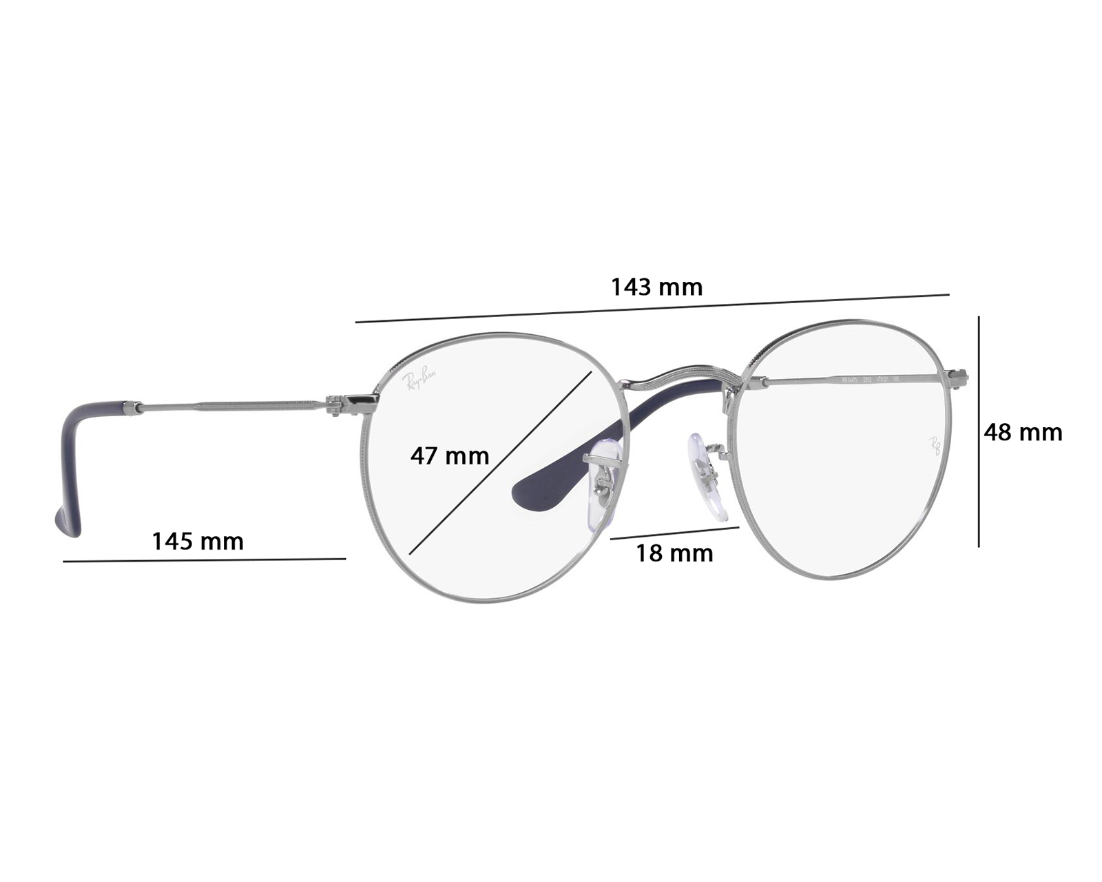 Foto 6 | Foto 6 | Armazón Oftálmico Unisex Ray-Ban Redondo Plateado