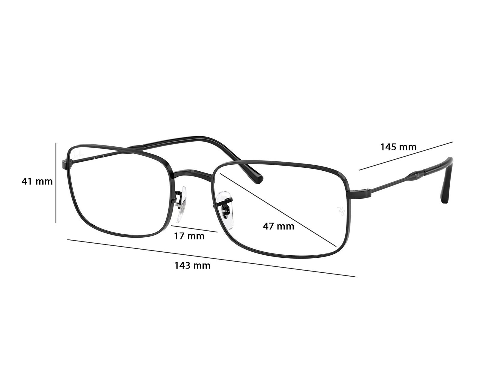 Foto 7 pulgar | Foto 6 | Armazón Oftálmico para Hombre Ray-Ban Rectangular Negro