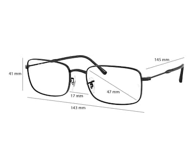 Foto 6 | Foto 6 | Armazón Oftálmico para Hombre Ray-Ban Rectangular Negro