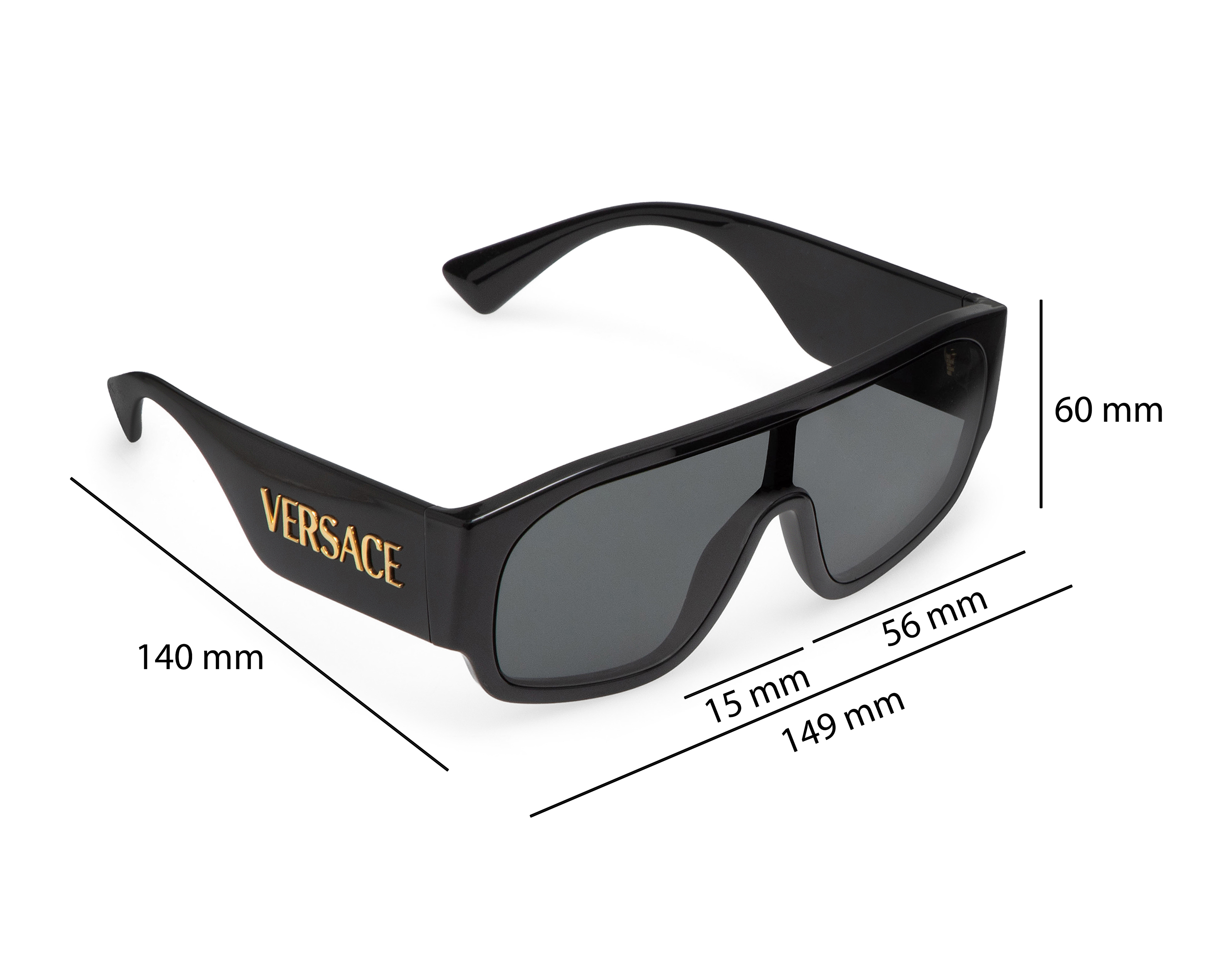 Foto 7 | Foto 7 | Lentes de Sol Unisex Versace Rectangulares Negros