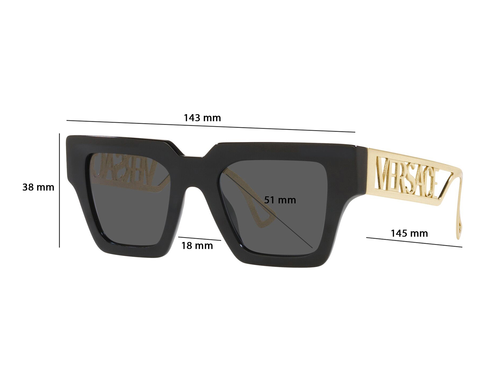 Foto 8 pulgar | Foto 7 | Lentes de Sol para Mujer Versace Cuadrados Negros