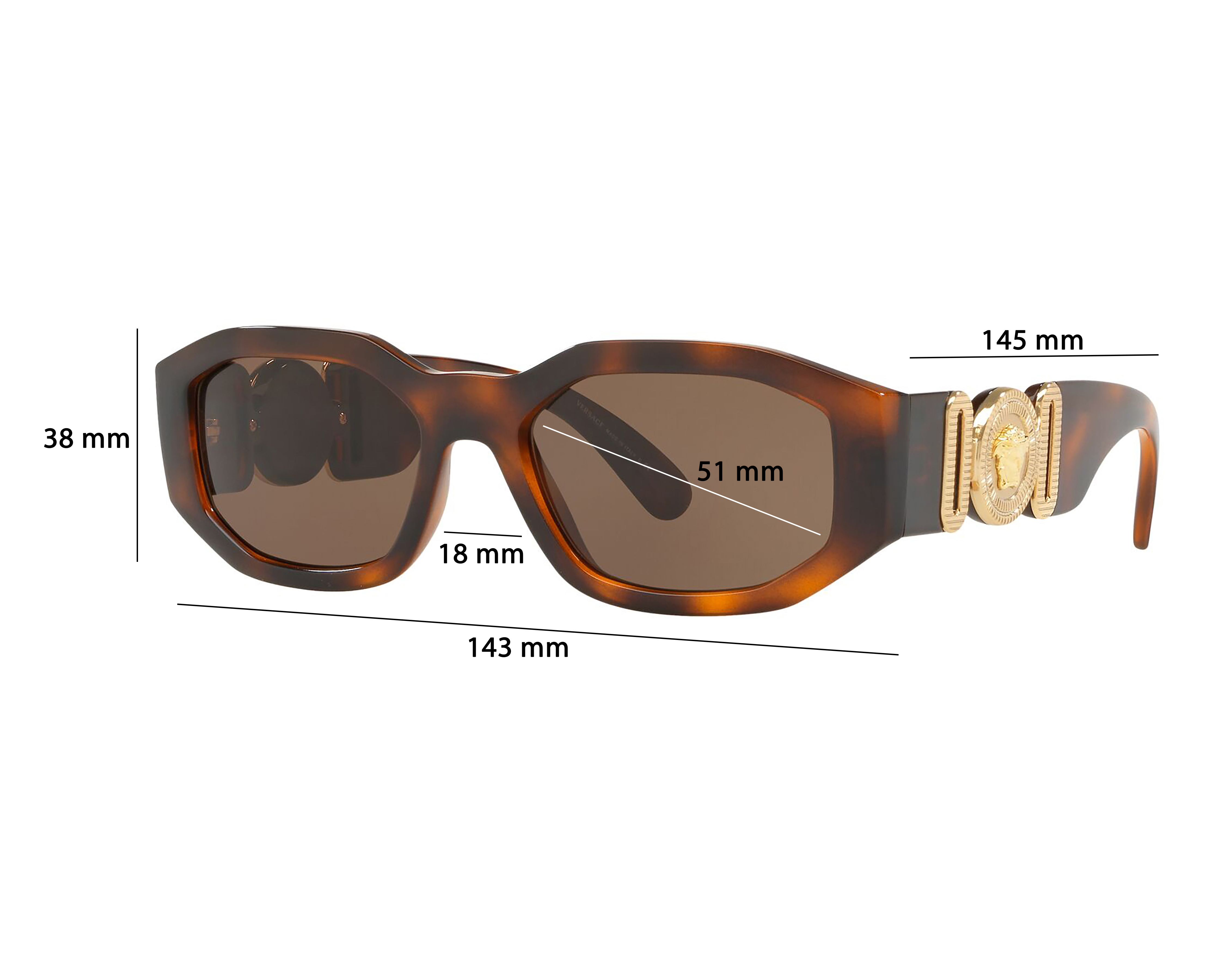 Foto 8 pulgar | Foto 7 | Lentes de Sol Unisex Versace Rectangulares Carey