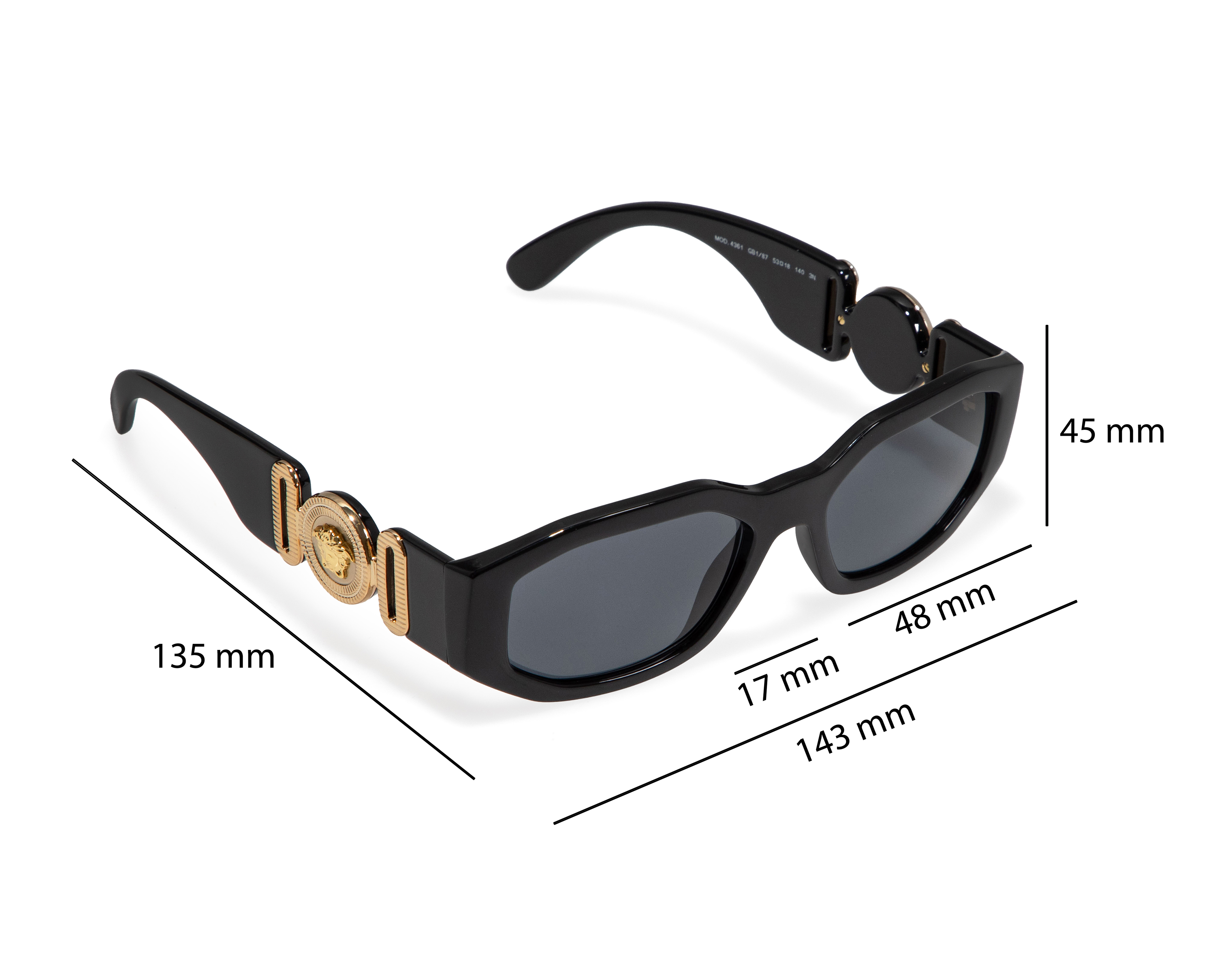 Foto 8 pulgar | Foto 7 | Lentes de Sol Unisex Versace Rectangulares Negros