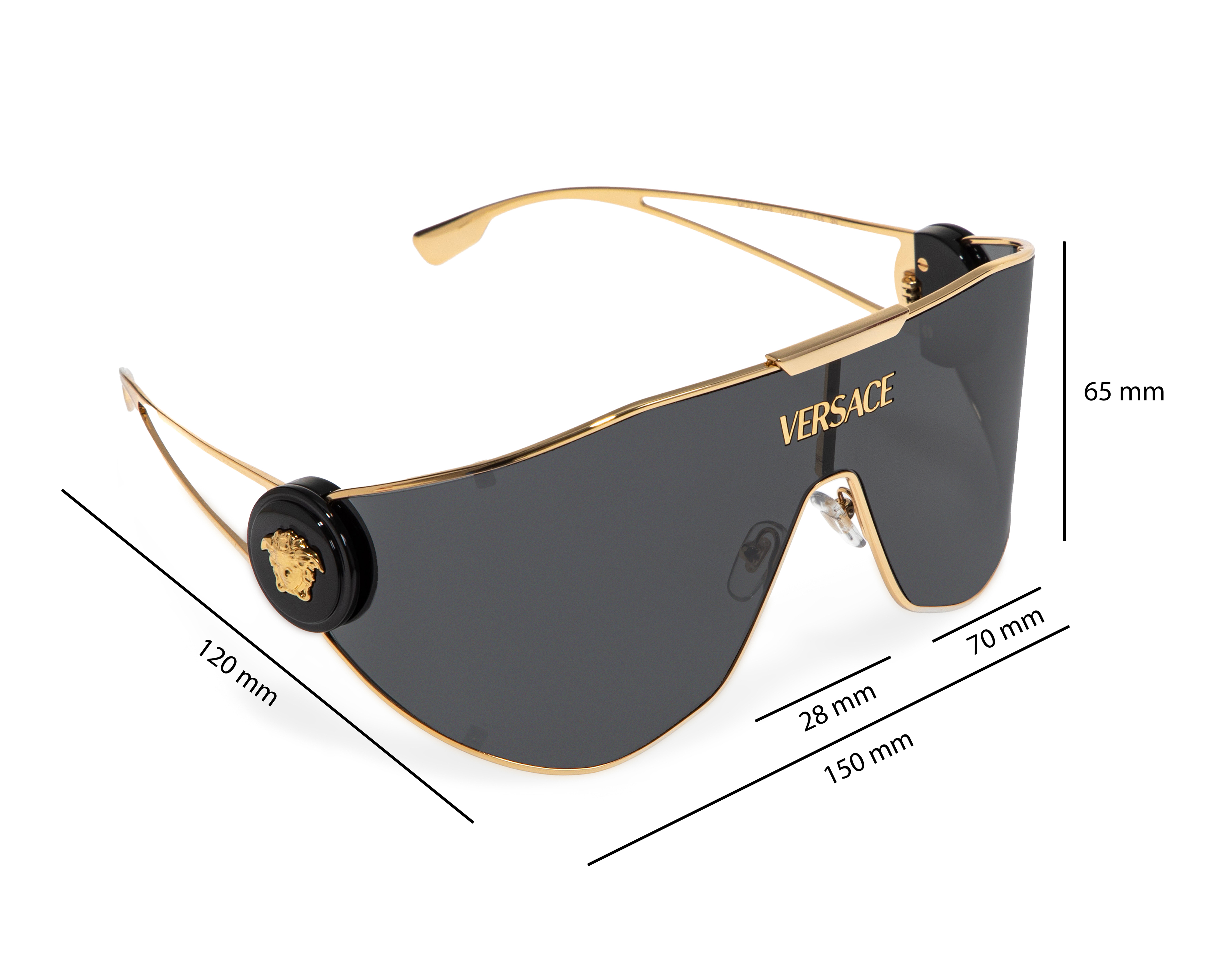 Foto 7 | Foto 7 | Lentes de Sol para Mujer Versace Rectangulares Dorados