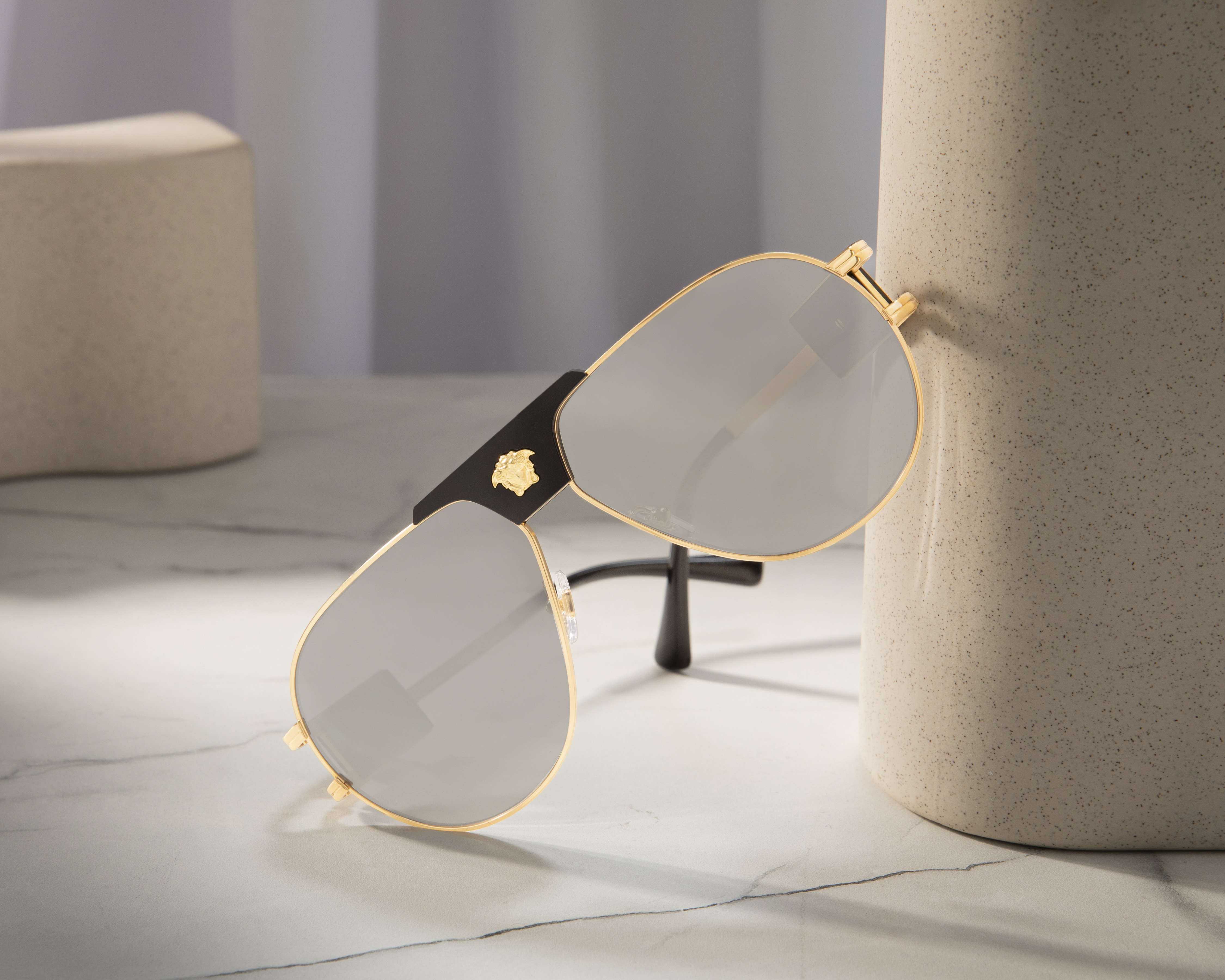 Foto 6 | Foto 6 | Lentes de Sol Unisex Versace Aviador Dorados