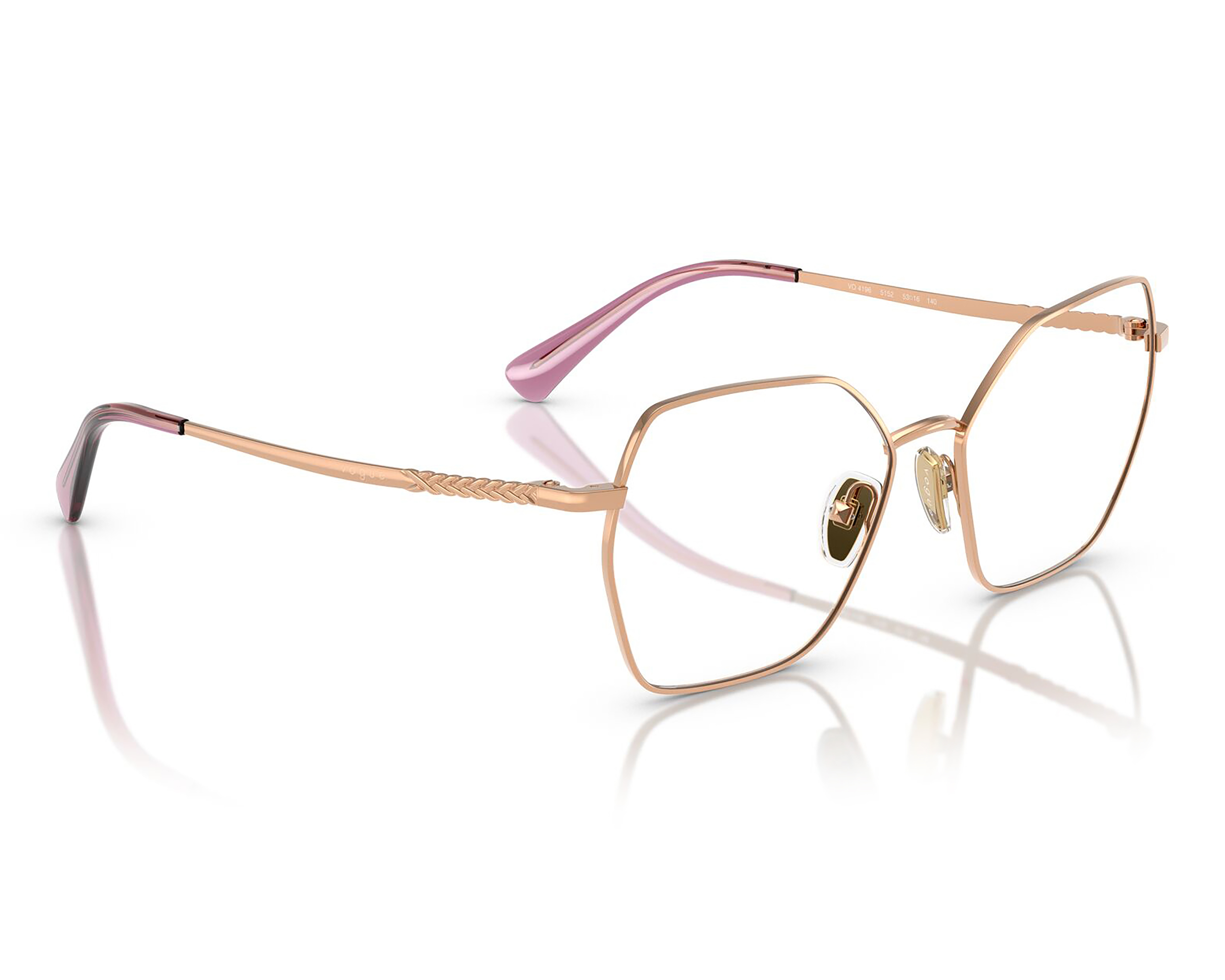 Foto 2 pulgar | Foto 1 | Armazón Oftálmico para Mujer Vogue Hexagonal Dorado