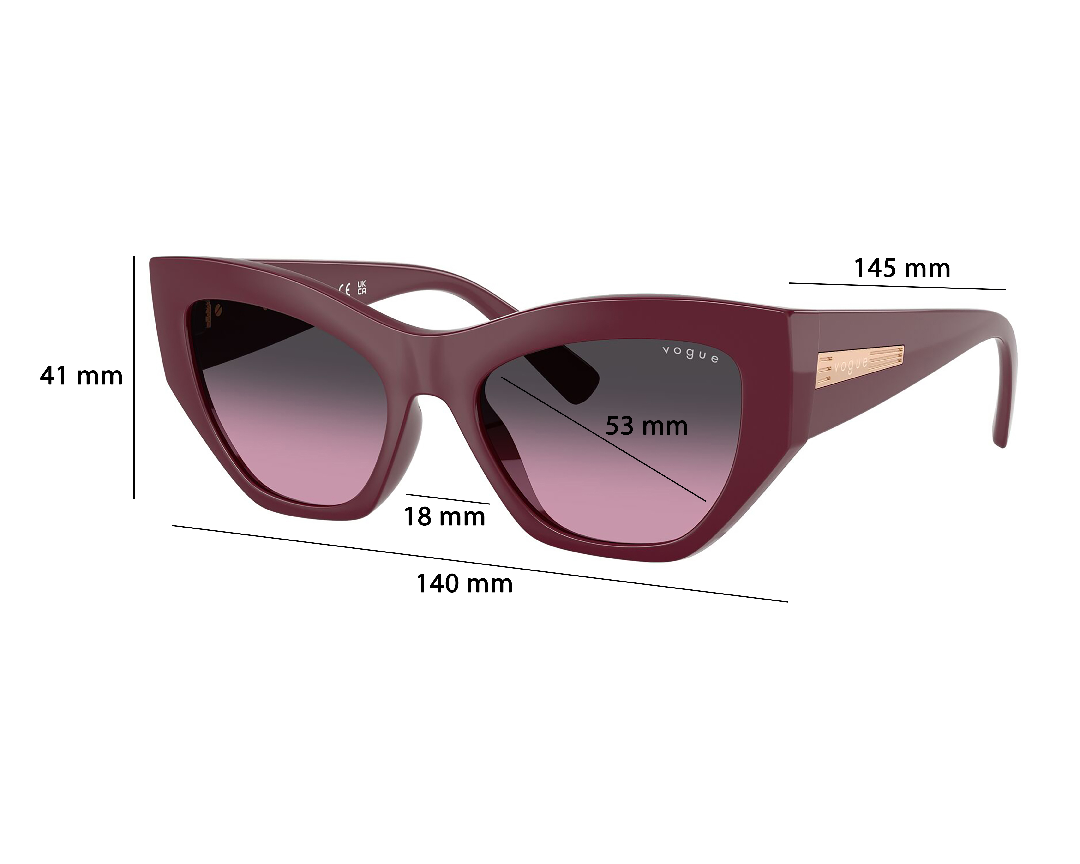 Foto 8 pulgar | Foto 7 | Lentes de Sol para Mujer Vogue Rectangulares Morados
