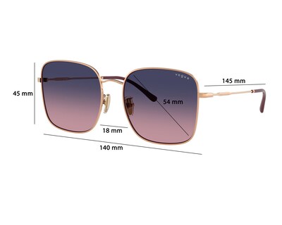 Foto 7 | Foto 7 | Lentes de Sol para Mujer Vogue Cuadrados Dorados