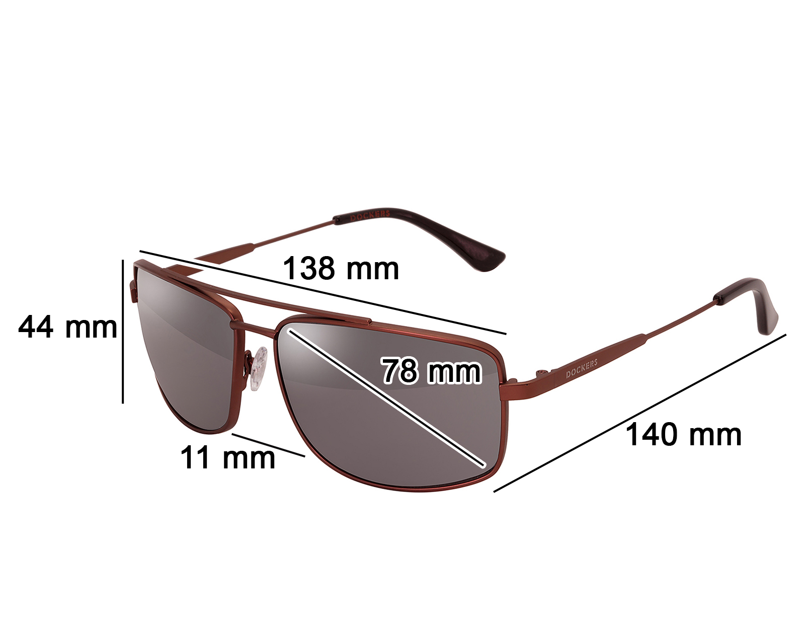 Foto 5 pulgar | Foto 4 | Lentes de Sol para Hombre Dockers Rectangulares Bronce
