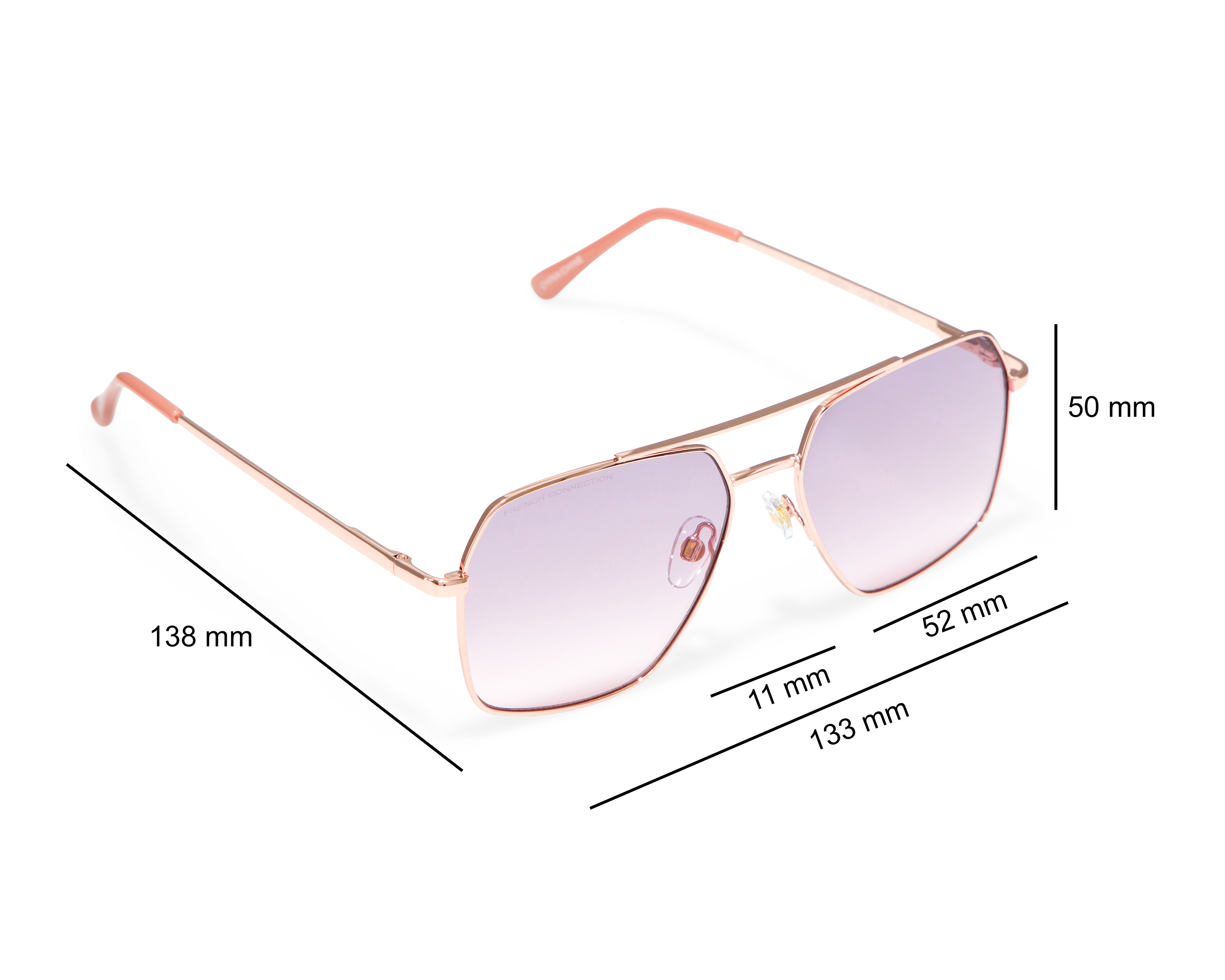 Foto 5 | Foto 5 | Lentes de Sol para Mujer French Connection Aviador Oro Rosa