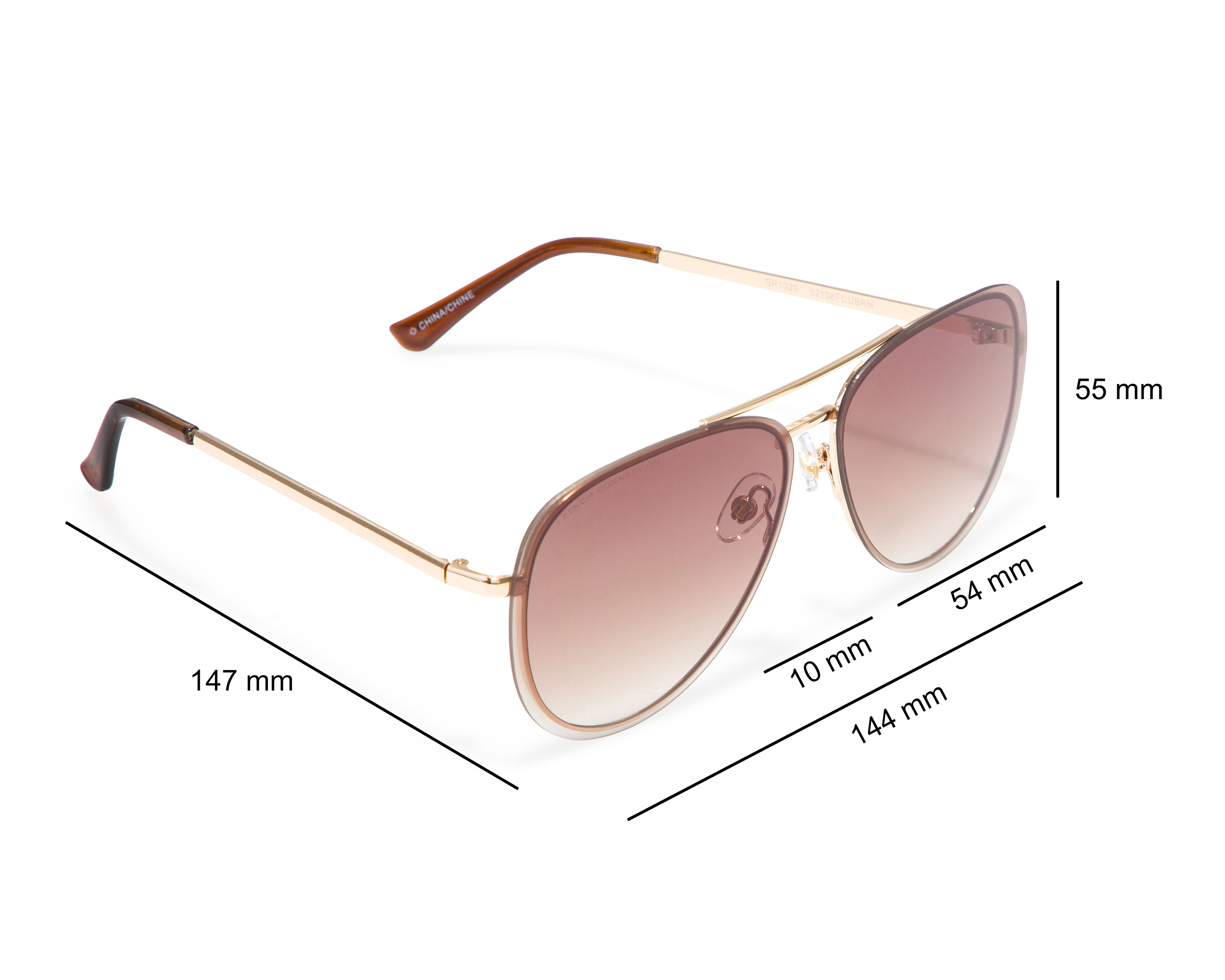 Foto 6 | Foto 6 | Lentes de Sol para Mujer French Connection Aviador 52198FCUBRN Dorado
