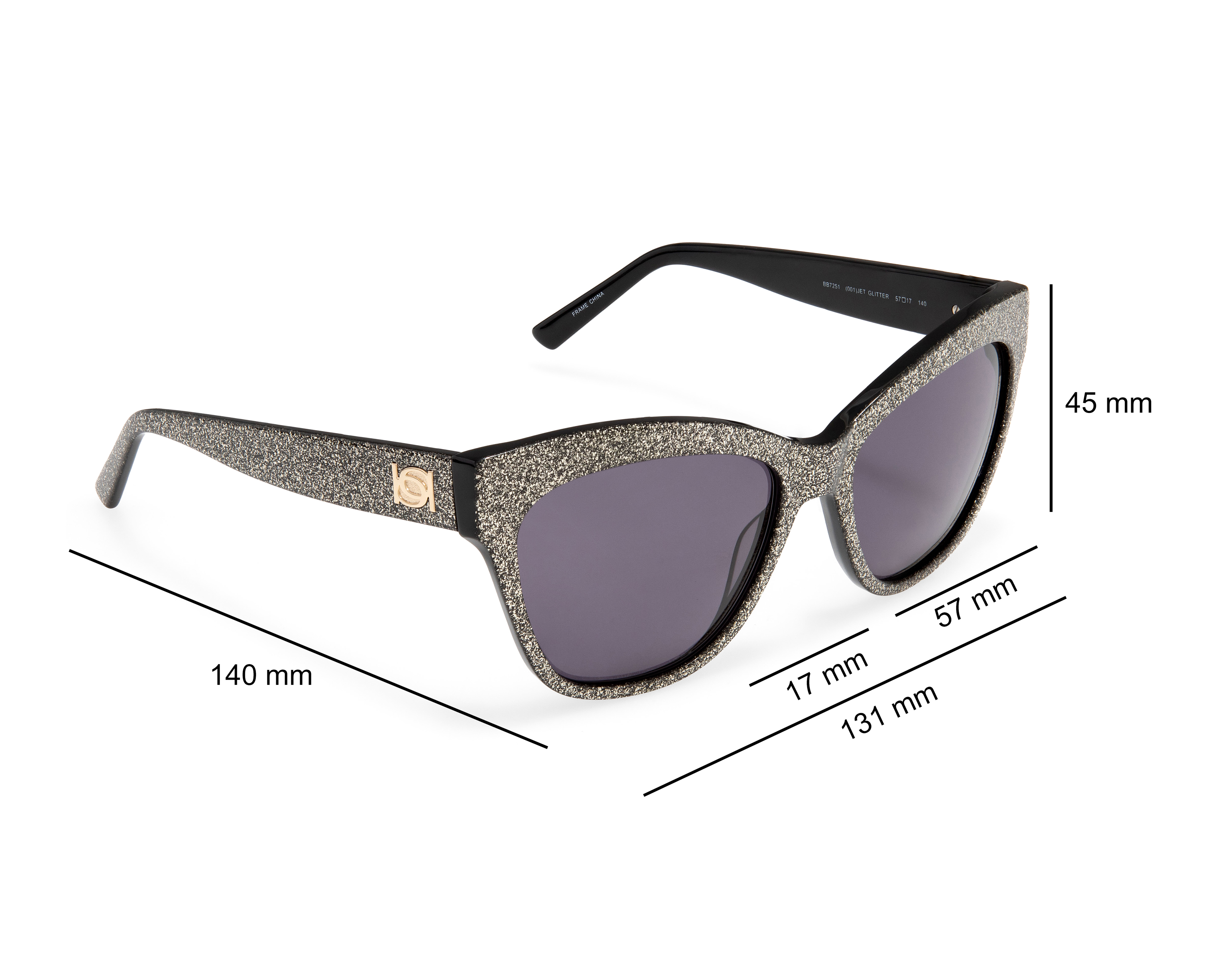 Foto 8 pulgar | Foto 7 | Lentes de Sol para Mujer Bebe Rectangulares BB7251-5717-001 Negros