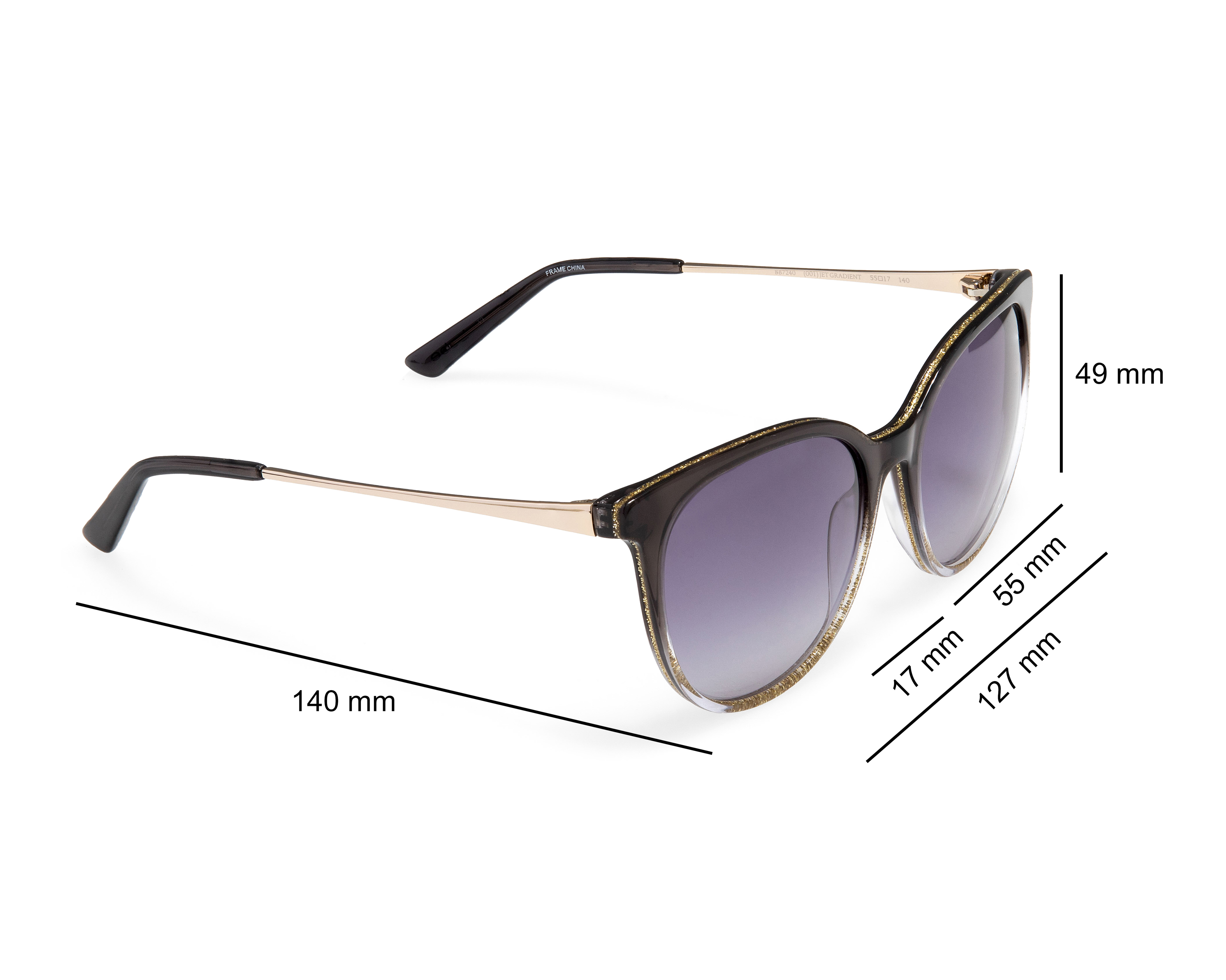 Foto 7 | Foto 7 | Lentes de Sol para Mujer Bebe Rectangulares Negros