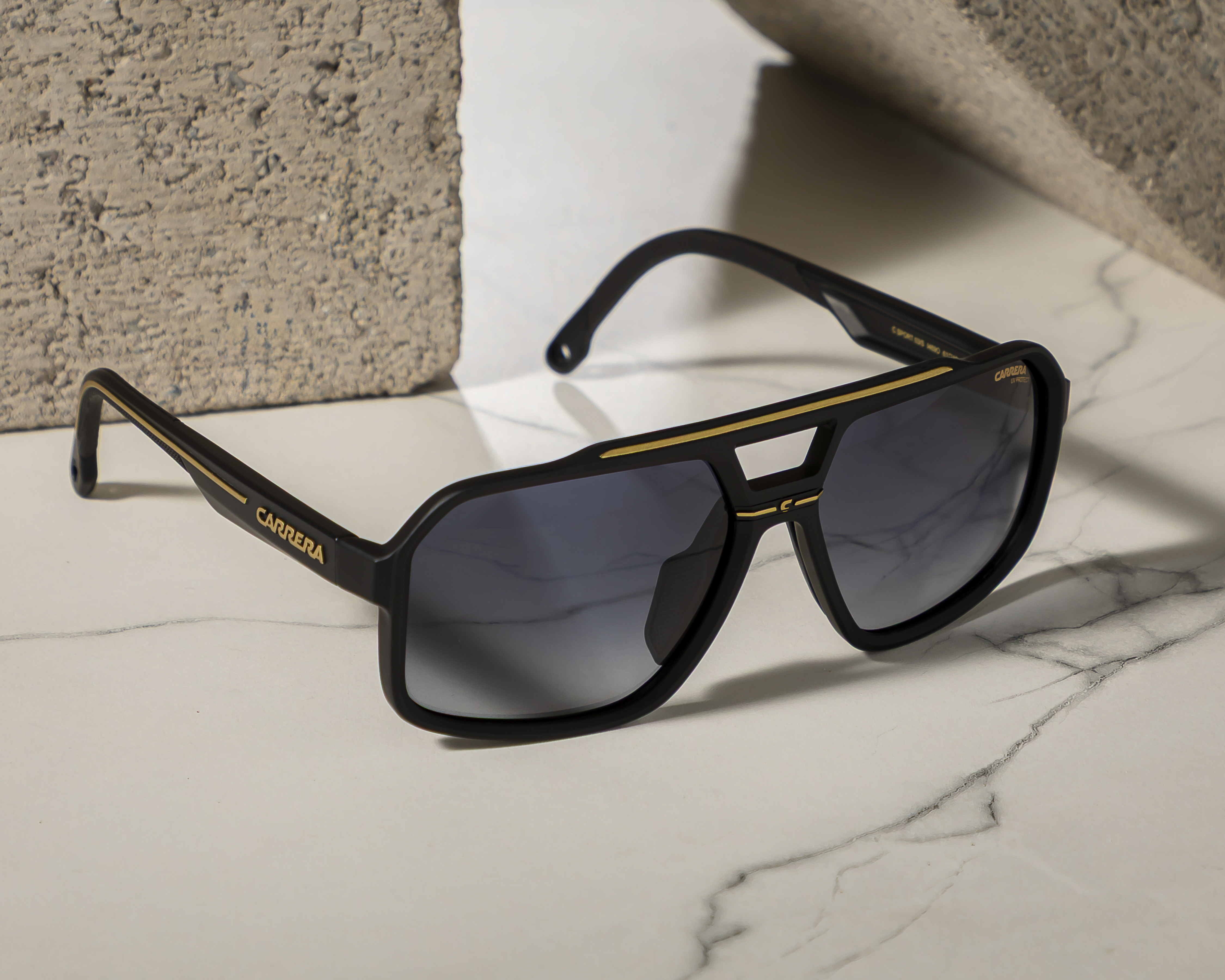Foto 7 pulgar | Foto 6 | Lentes de Sol para Hombre Carrera Cuadrados Sport Negros