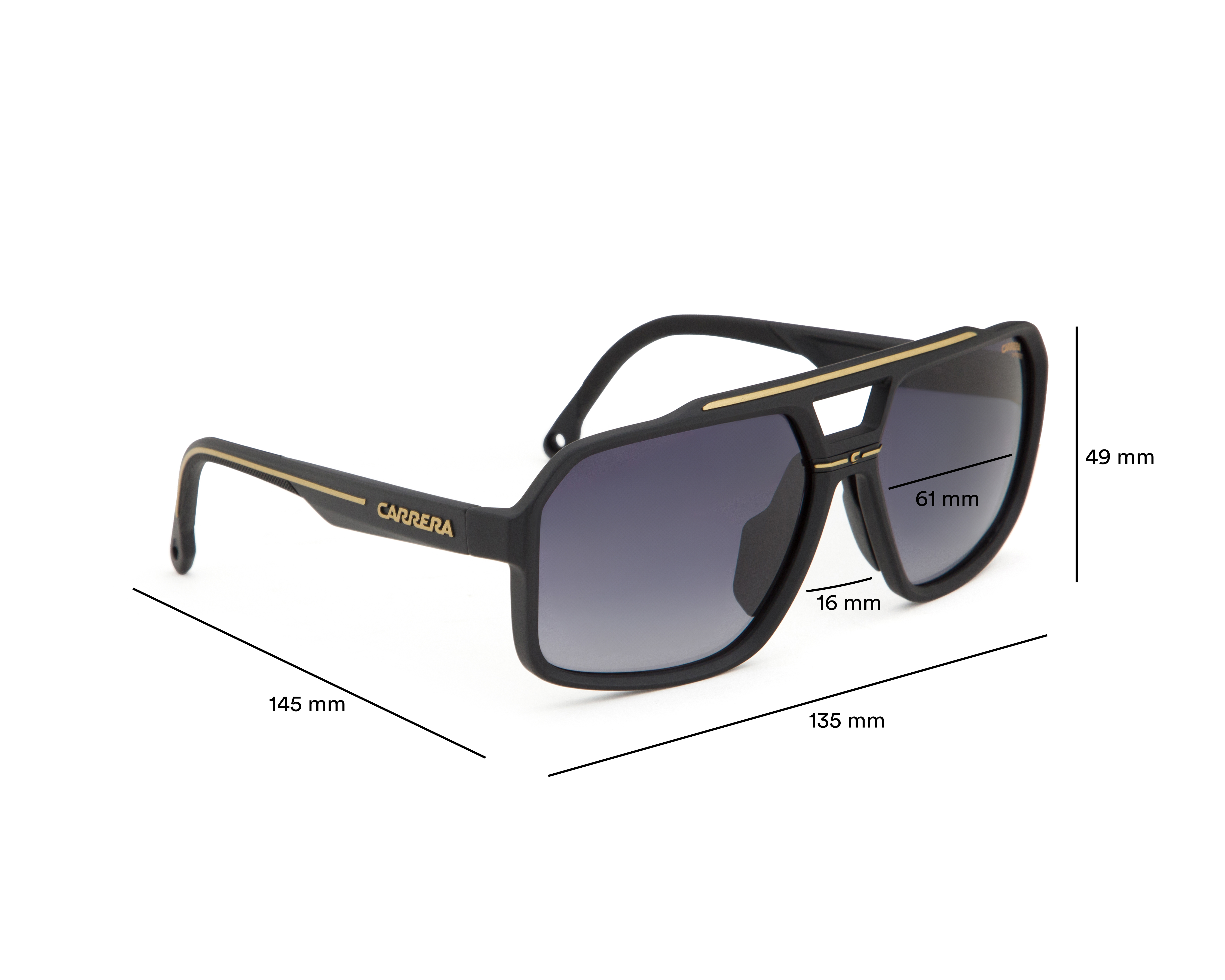 Foto 8 pulgar | Foto 7 | Lentes de Sol para Hombre Carrera Cuadrados Sport Negros