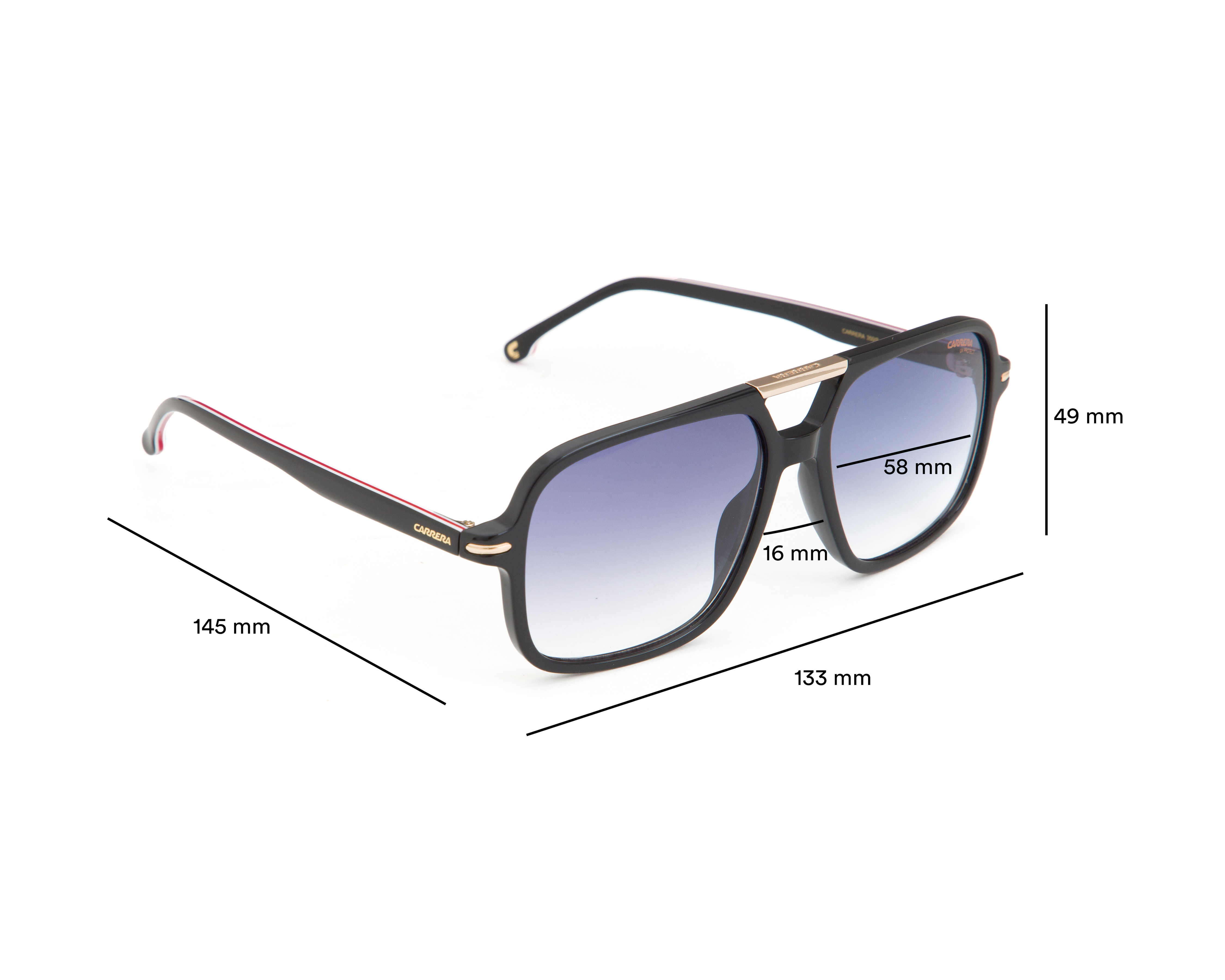 Foto 8 pulgar | Foto 7 | Lentes de Sol para Hombre Carrera Cuadrados Negros
