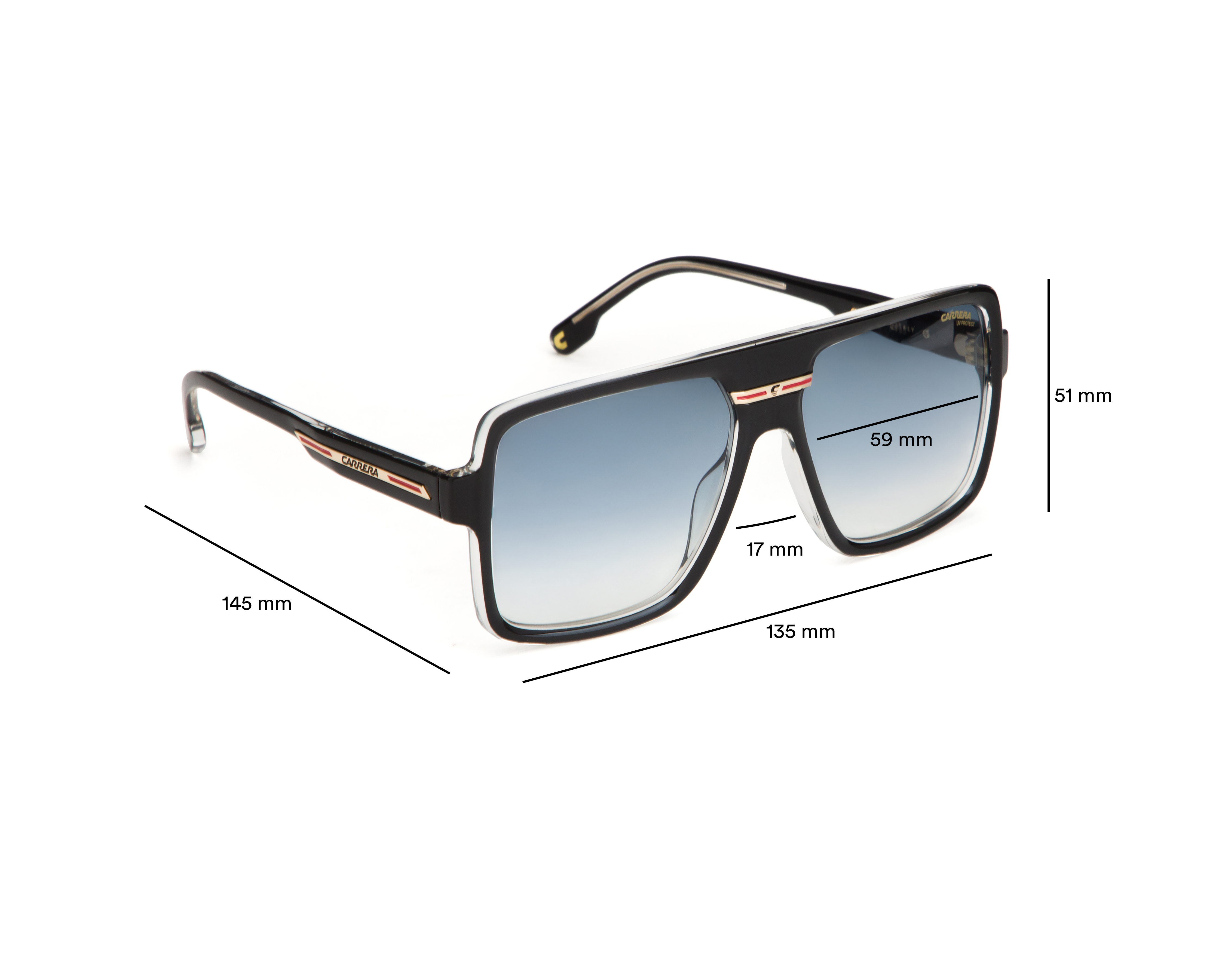 Foto 7 | Foto 7 | Lentes de Sol para Hombre Carrera Cuadrados Victory Negros