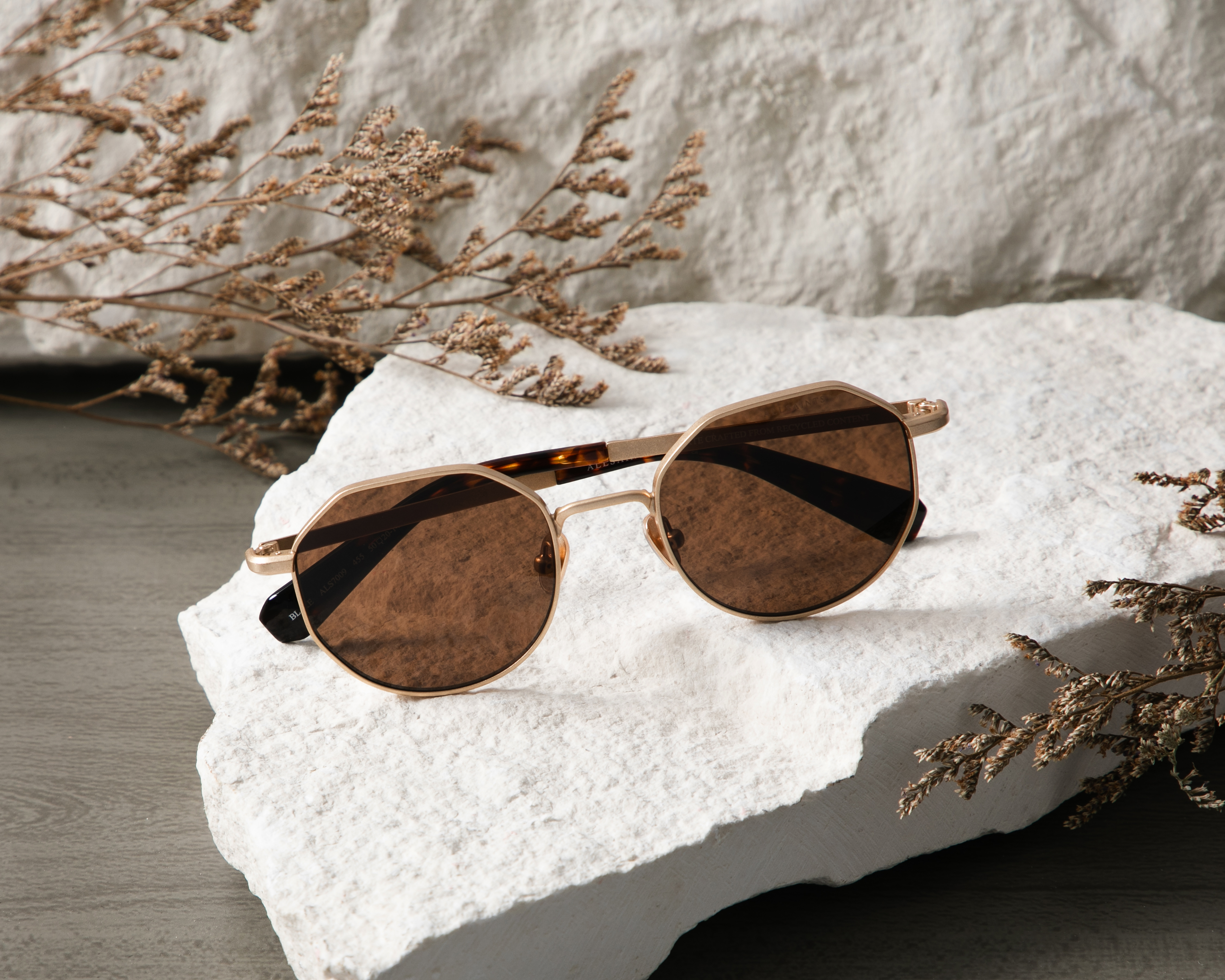 Foto 5 | Foto 5 | Lente de Sol Unisex All Saints Redondos 07009 Oro