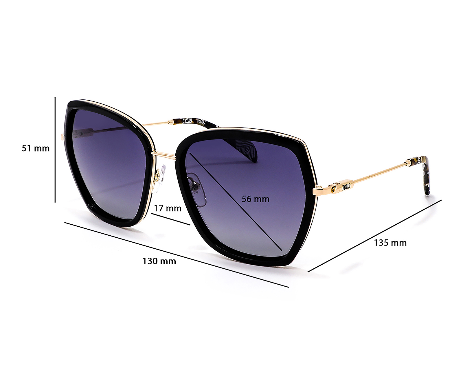 Foto 6 | Foto 6 | Lentes de Sol para Mujer Tous Cuadrados Oro Rosa