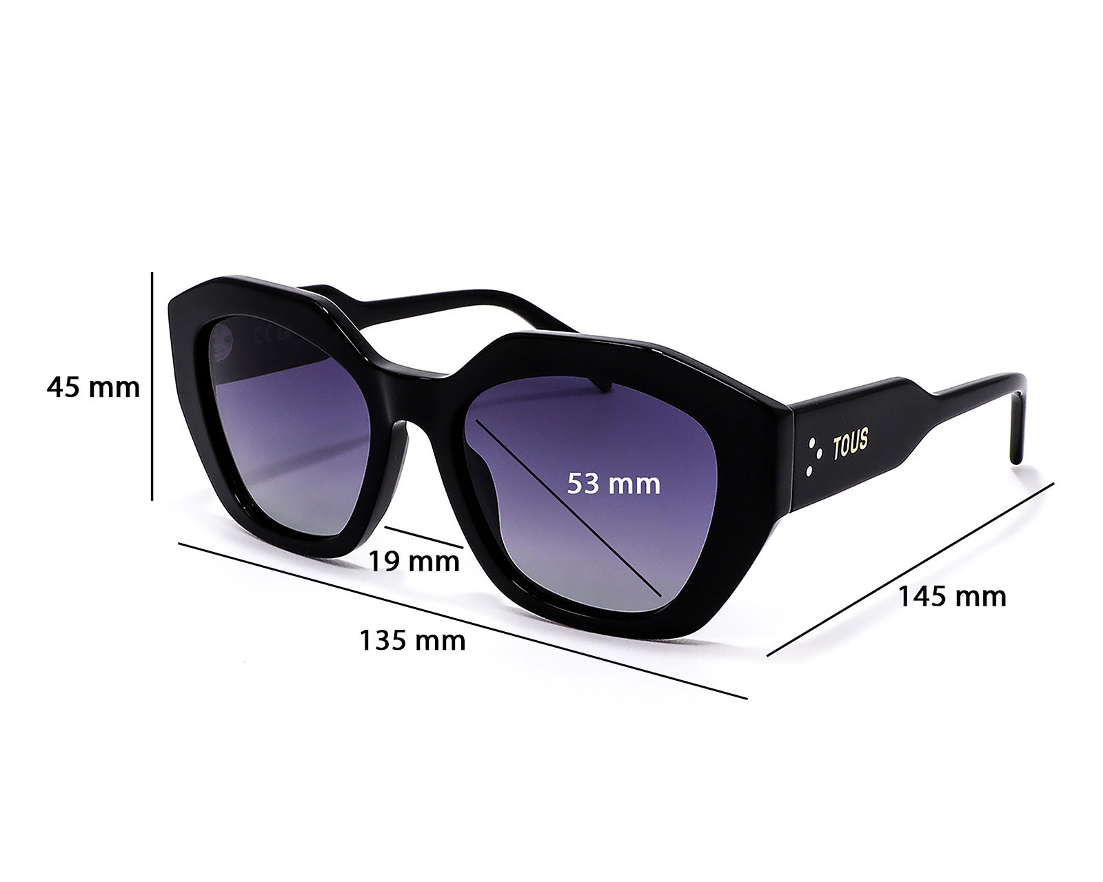 Foto 7 pulgar | Foto 6 | Lentes de Sol para Mujer TOUS Rectangulares 00C95 Negros