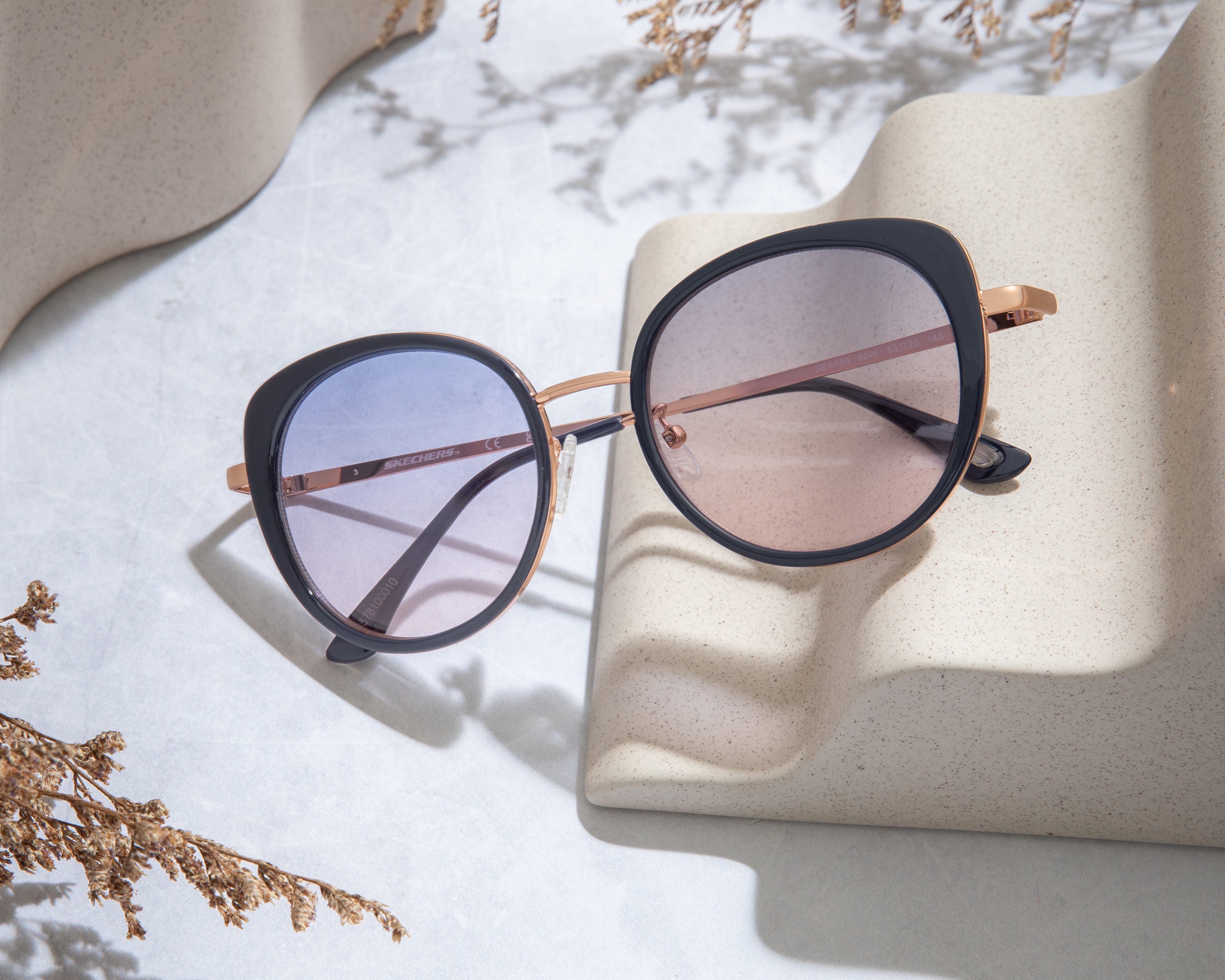 Foto 5 | Foto 5 | Lentes de Sol para Mujer Skechers Cat Eye SE6156 Dorado