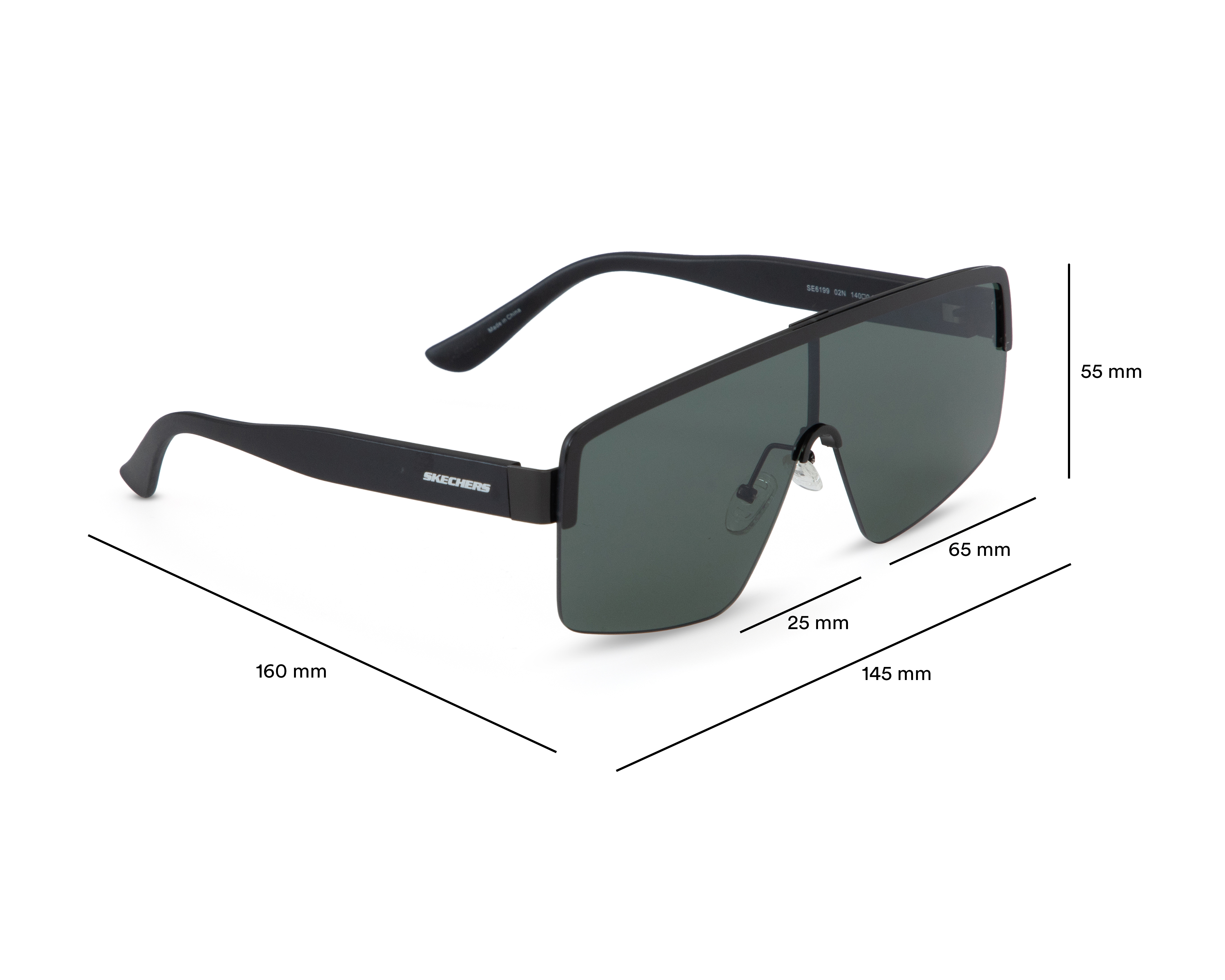 Foto 6 | Foto 6 | Lentes de Sol para Hombre Skechers Cuadrados SE6199 Negros