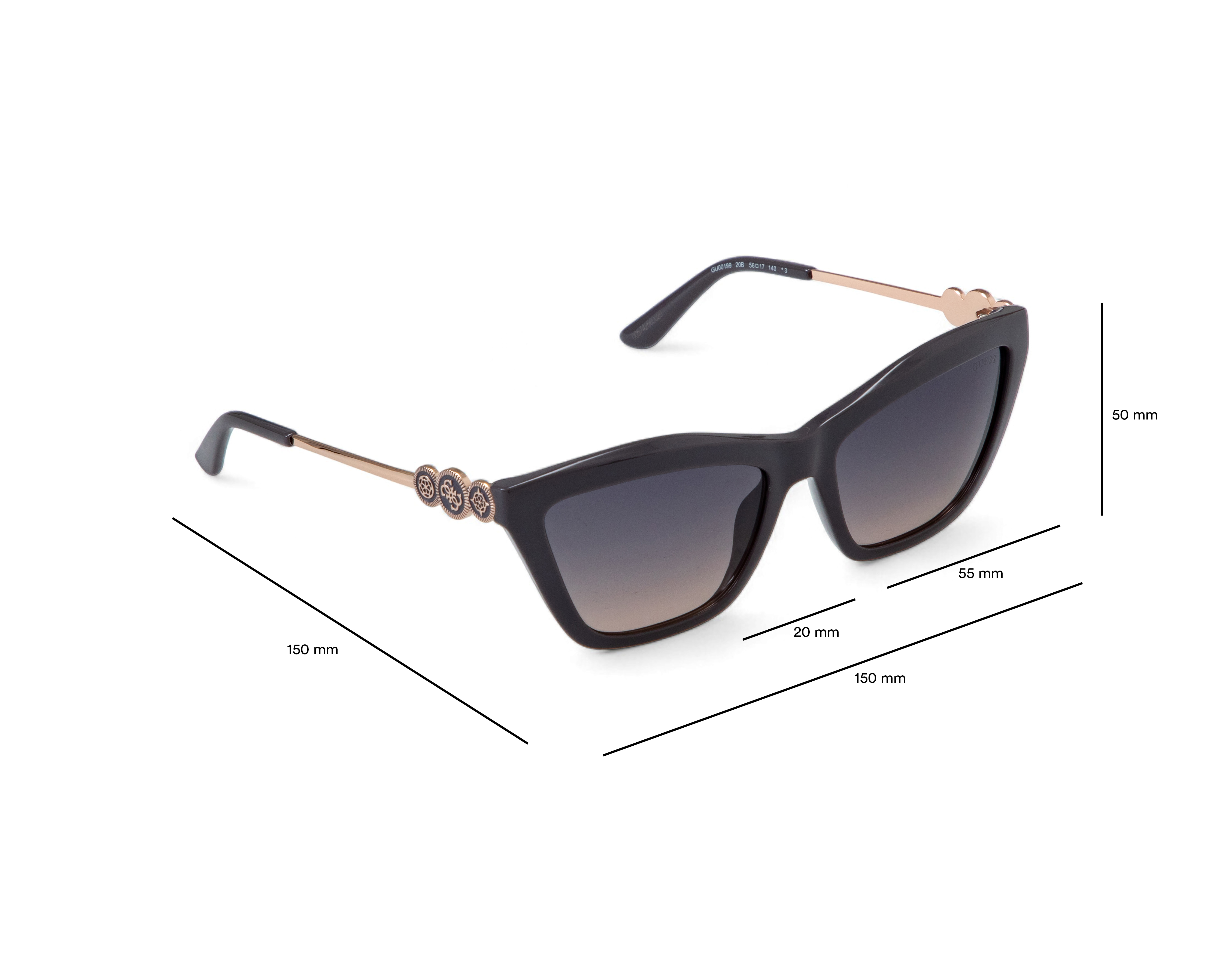 Foto 7 | Foto 7 | Lentes de Sol para Mujer Guess Wayfarer GU001915647F Dorado