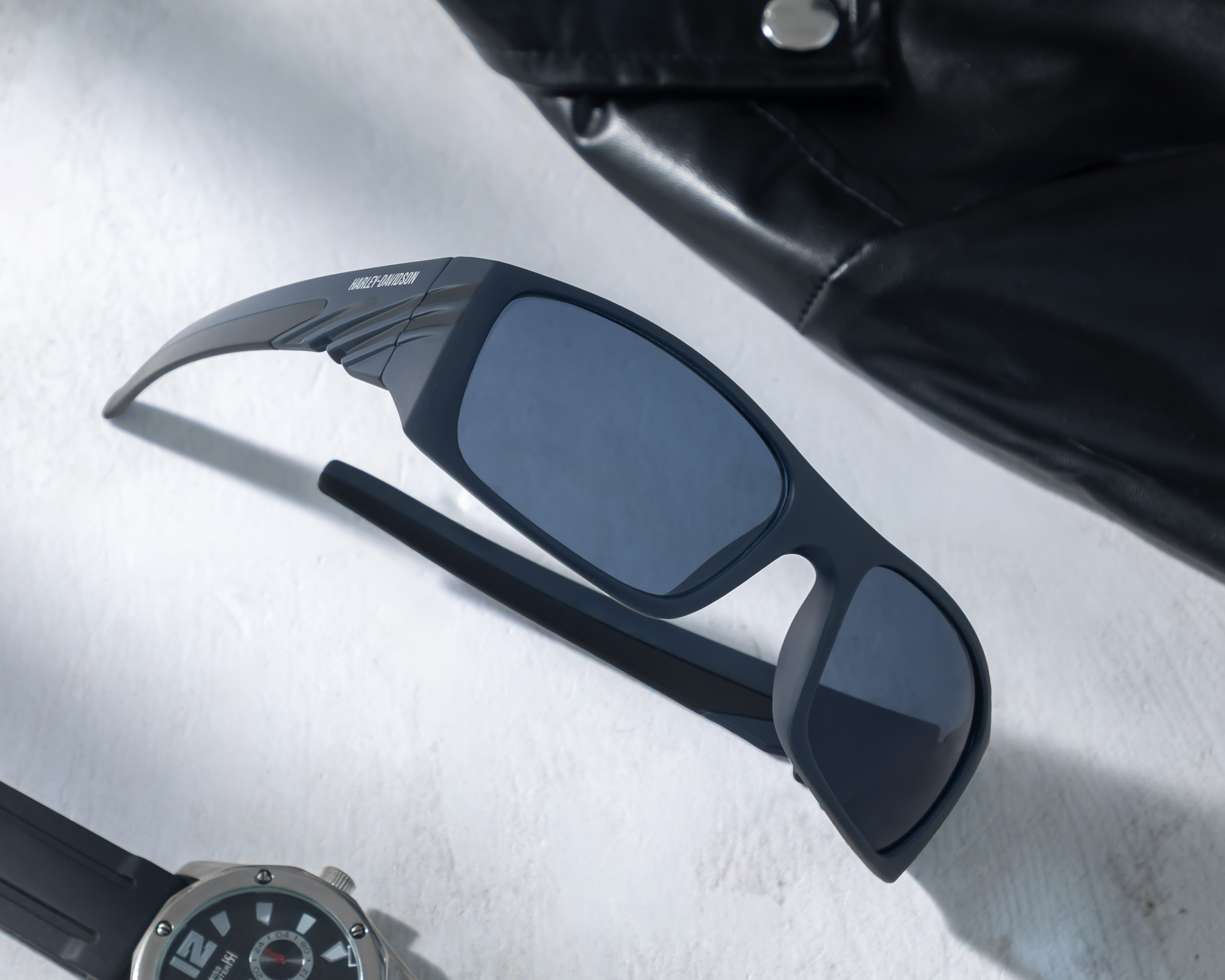Foto 6 pulgar | Foto 5 | Lentes de Sol para Hombre Harley Davidson Rectangulares HD0142V Azul Marino