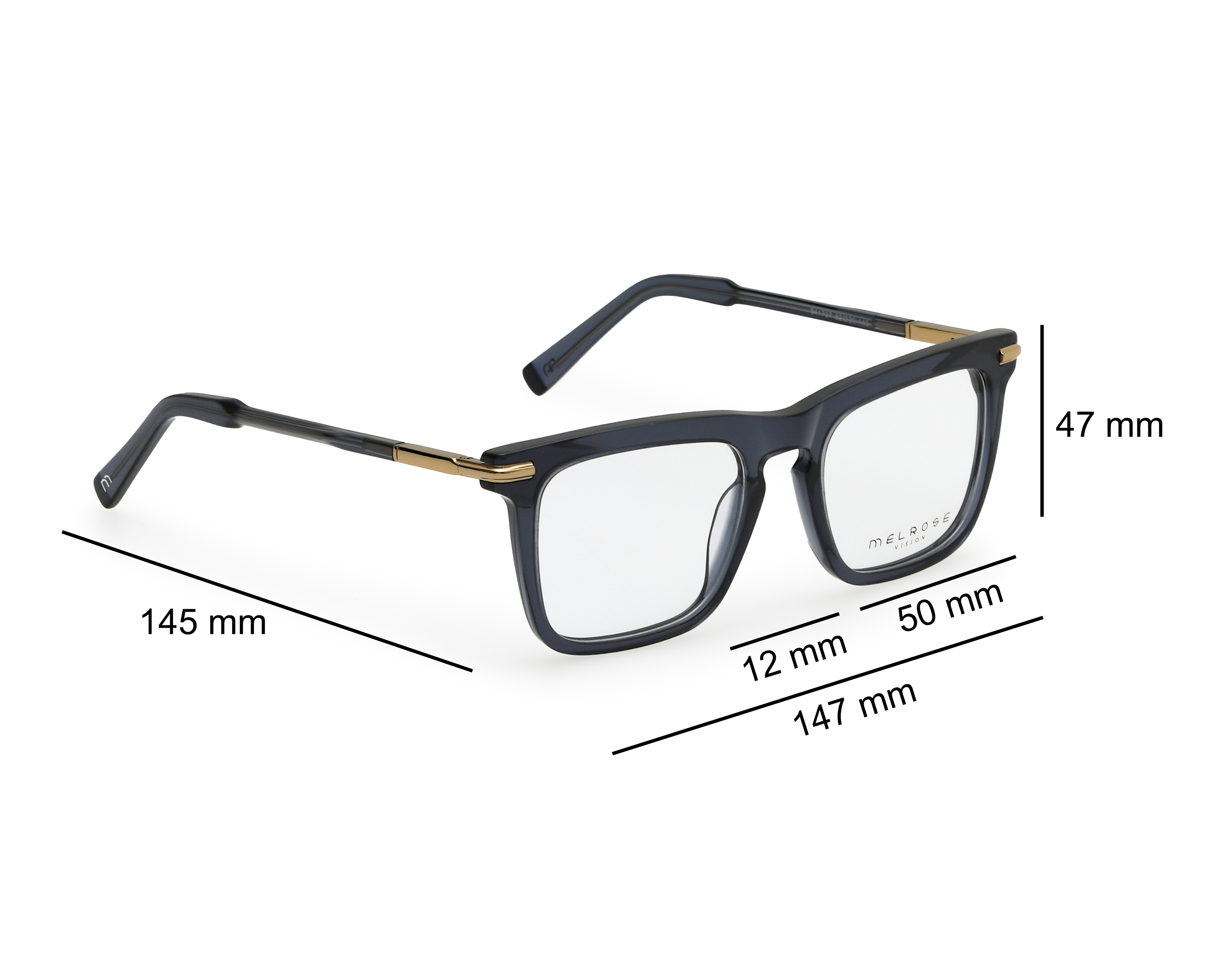 Foto 6 | Foto 6 | Armazón Oftálmico Unisex Melrose Cuadrado Negro