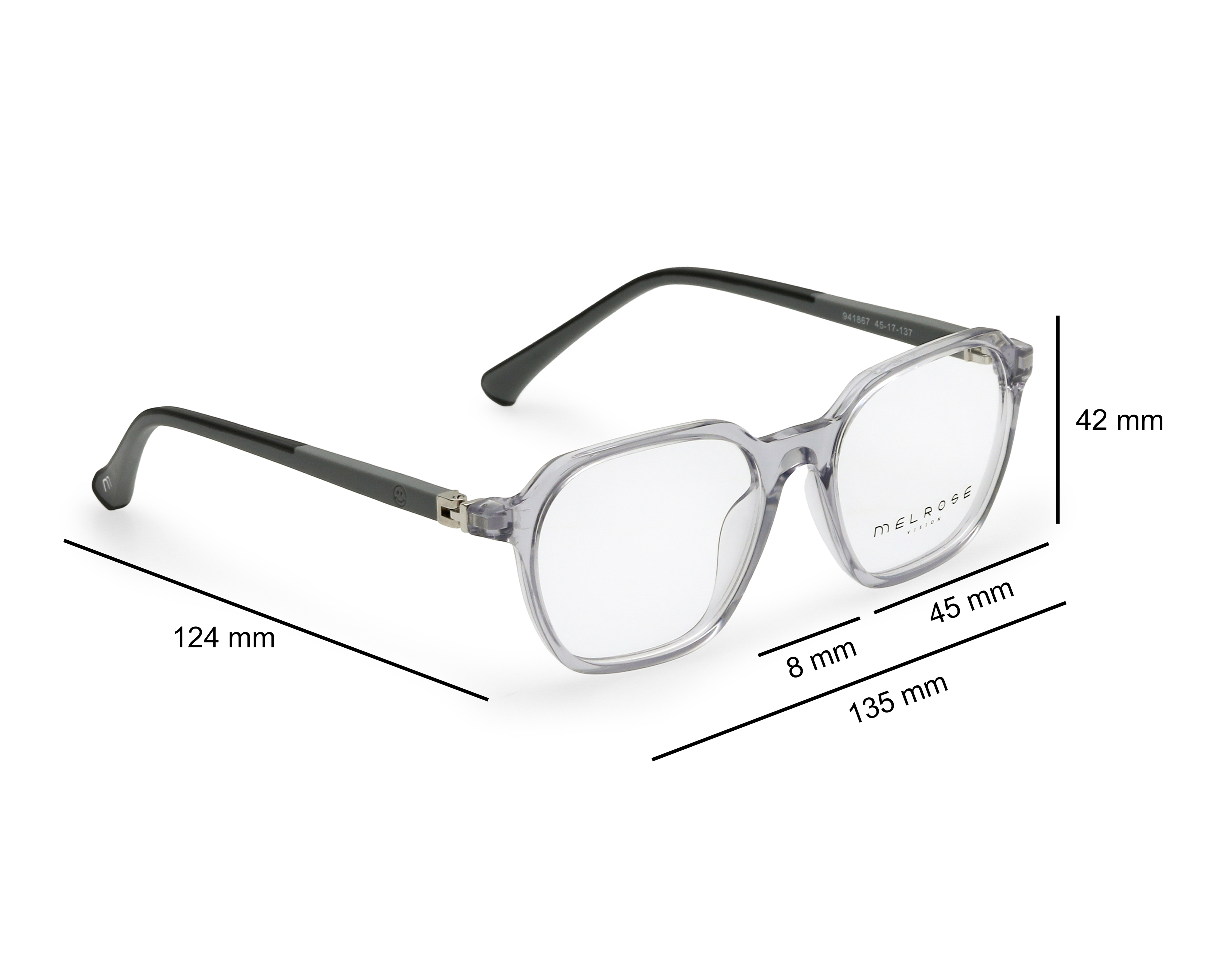Foto 7 pulgar | Foto 6 | Armazón Oftálmico para Niño Melrose Cuadrados Transparentes