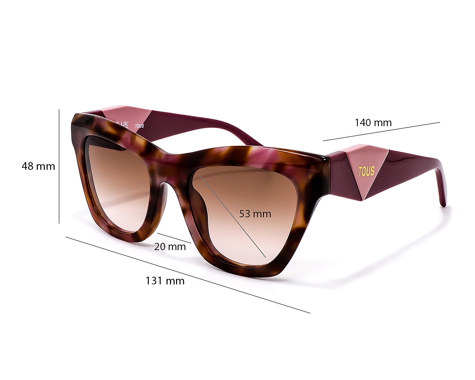 Foto 7 pulgar | Foto 6 | Lentes de Sol para Mujer Tous Cat Eye 00C78 Havana