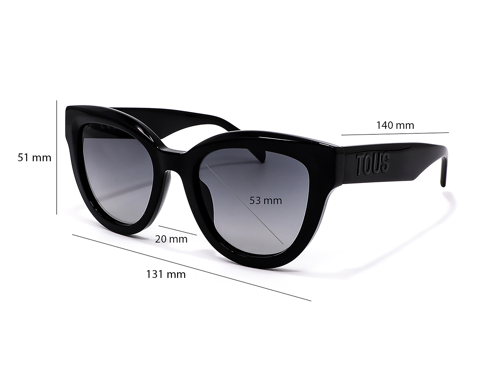 Foto 6 | Foto 6 | Lentes de Sol para Mujer Tous Cat Eye 00C80 Negros