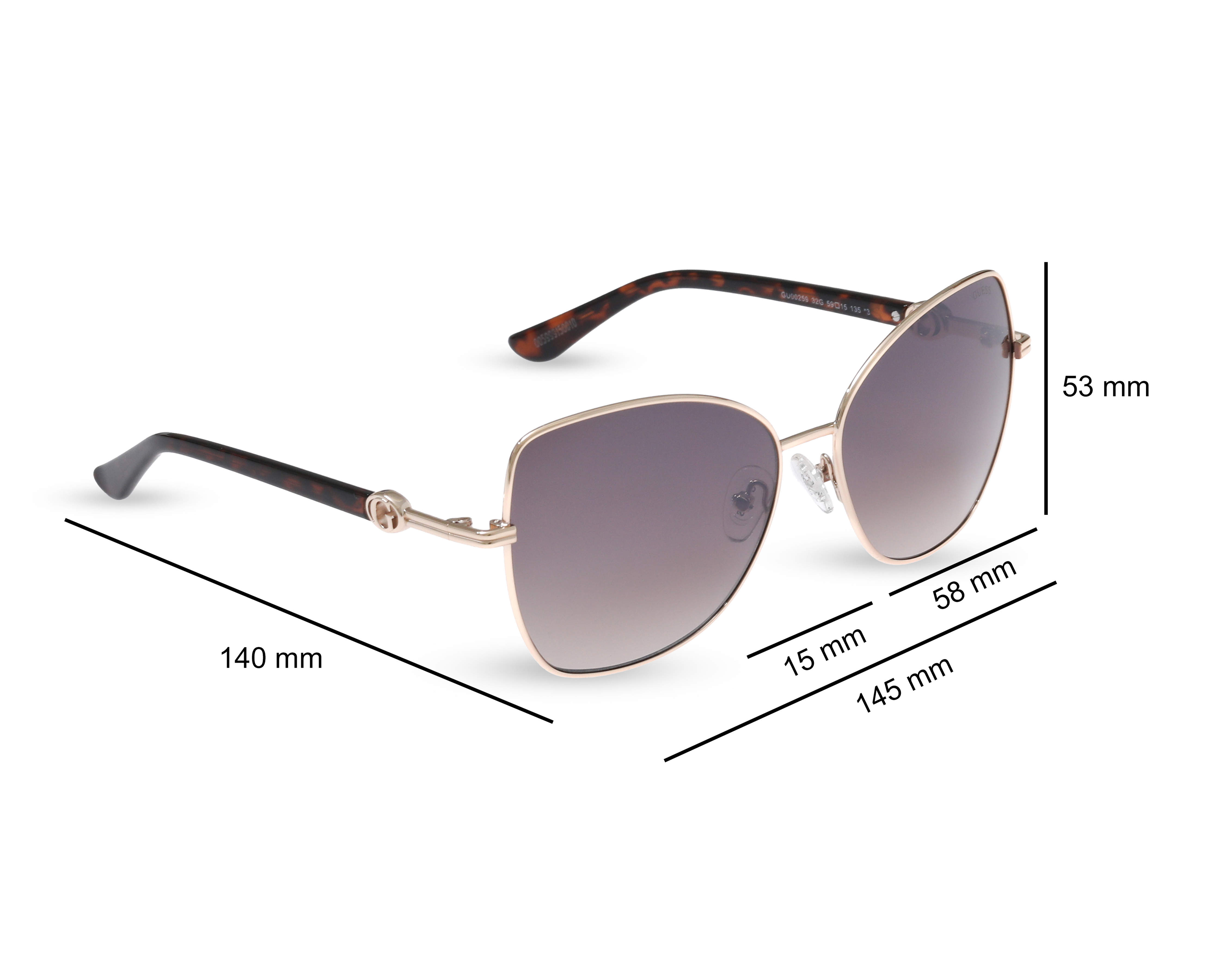 Foto 7 | Foto 7 | Lentes de Sol para Mujer Guess Mariposa Dorados