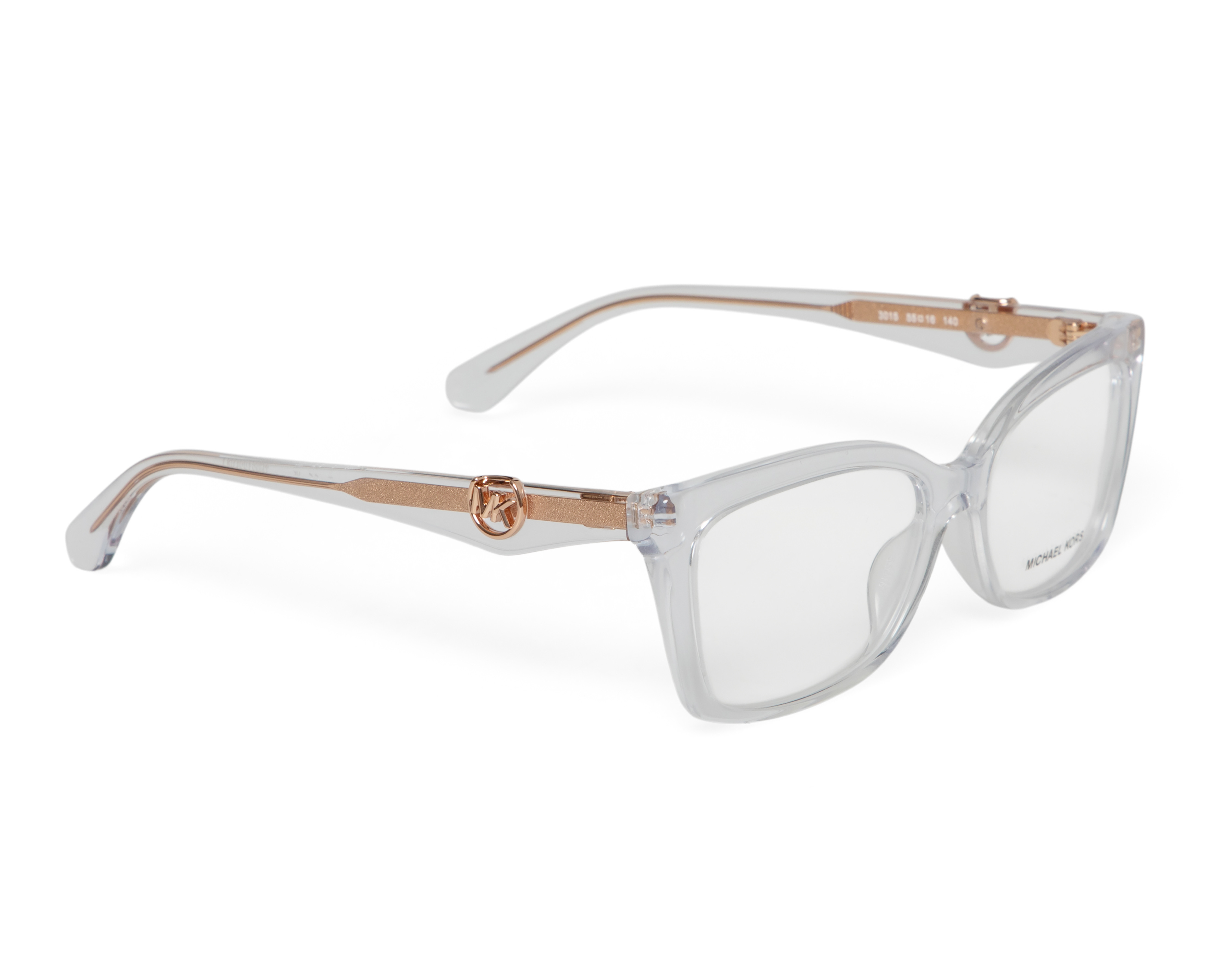 Armazón Oftálmico para Mujer Michael Kors Rectangular Oro Rosa