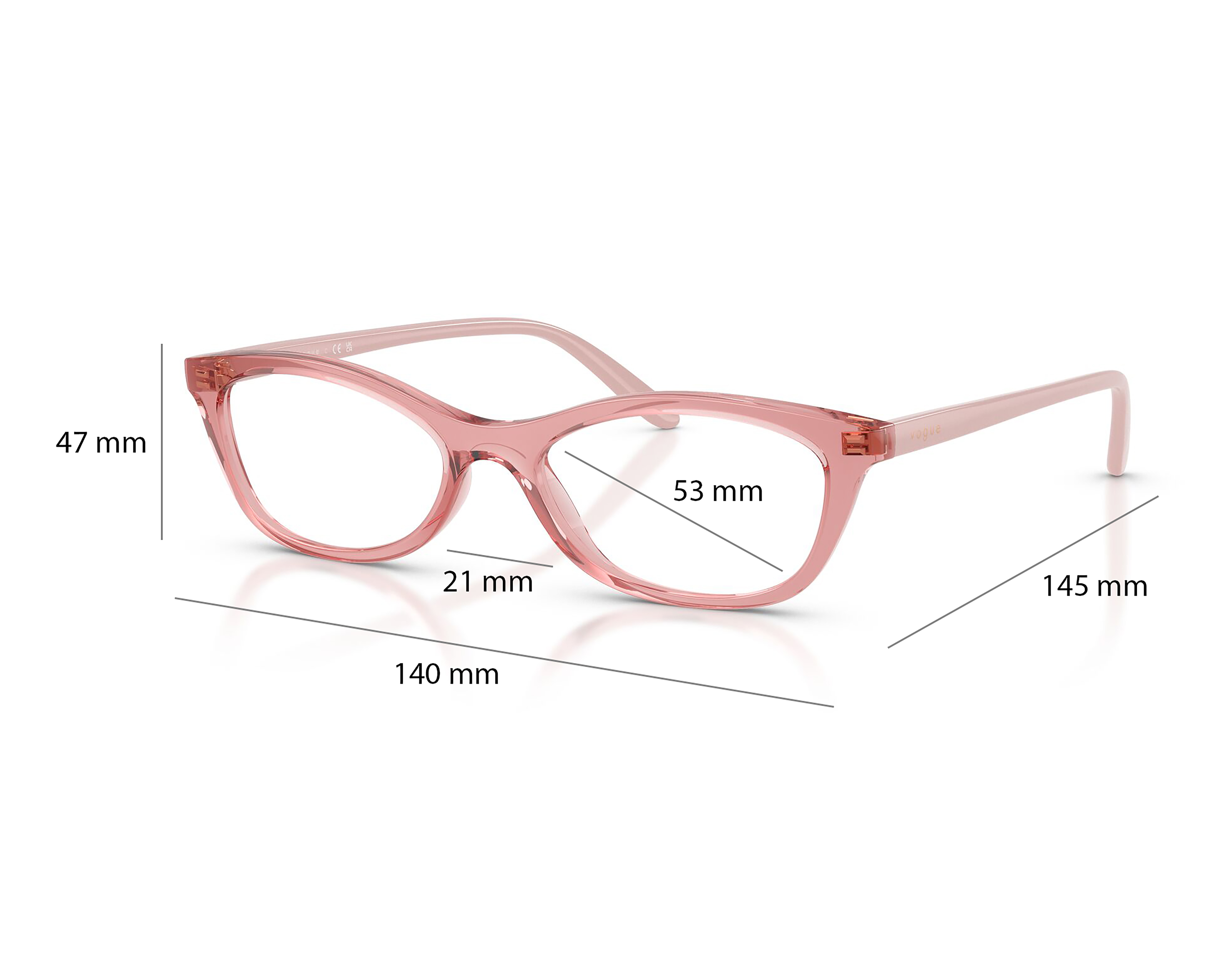 Foto 5 | Foto 5 | Armazón Oftálmico para Mujer Vogue Cat Eye Rosa