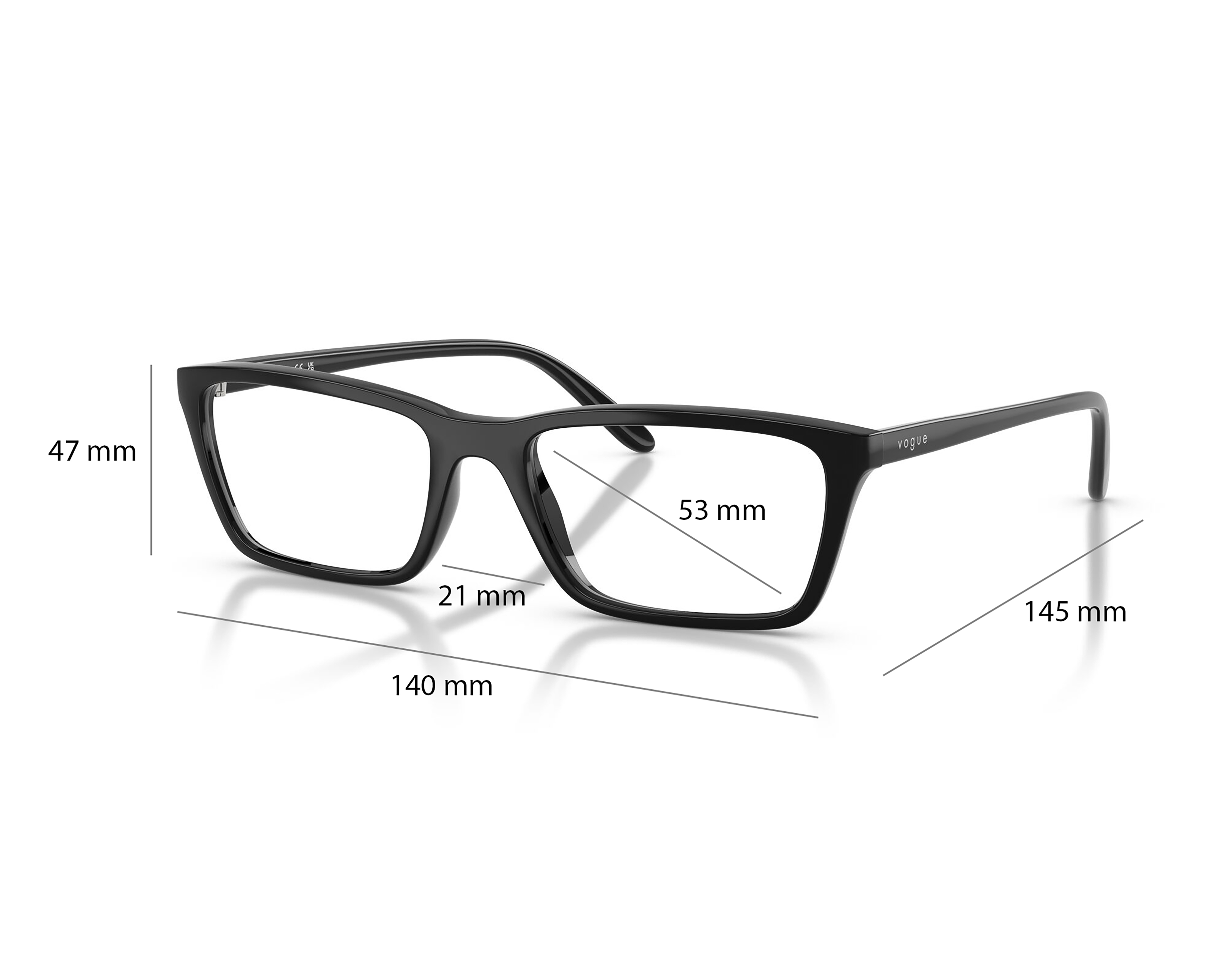 Foto 5 | Foto 5 | Armazón Oftálmico para Mujer Vogue Rectangular Negro