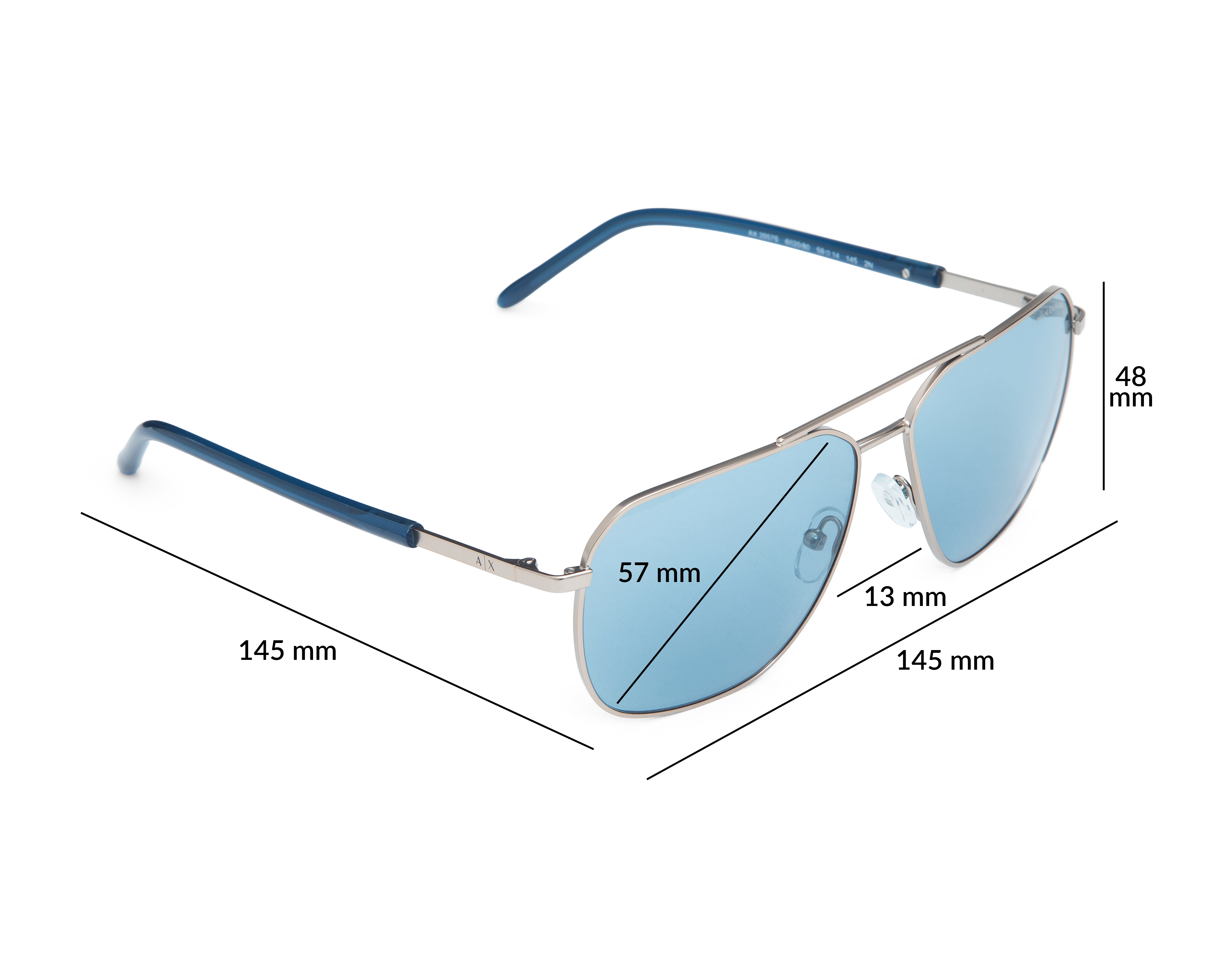 Foto 8 pulgar | Foto 7 | Lentes de Sol para Hombre Armani Exchange 0AX 2057S 602080 Azul